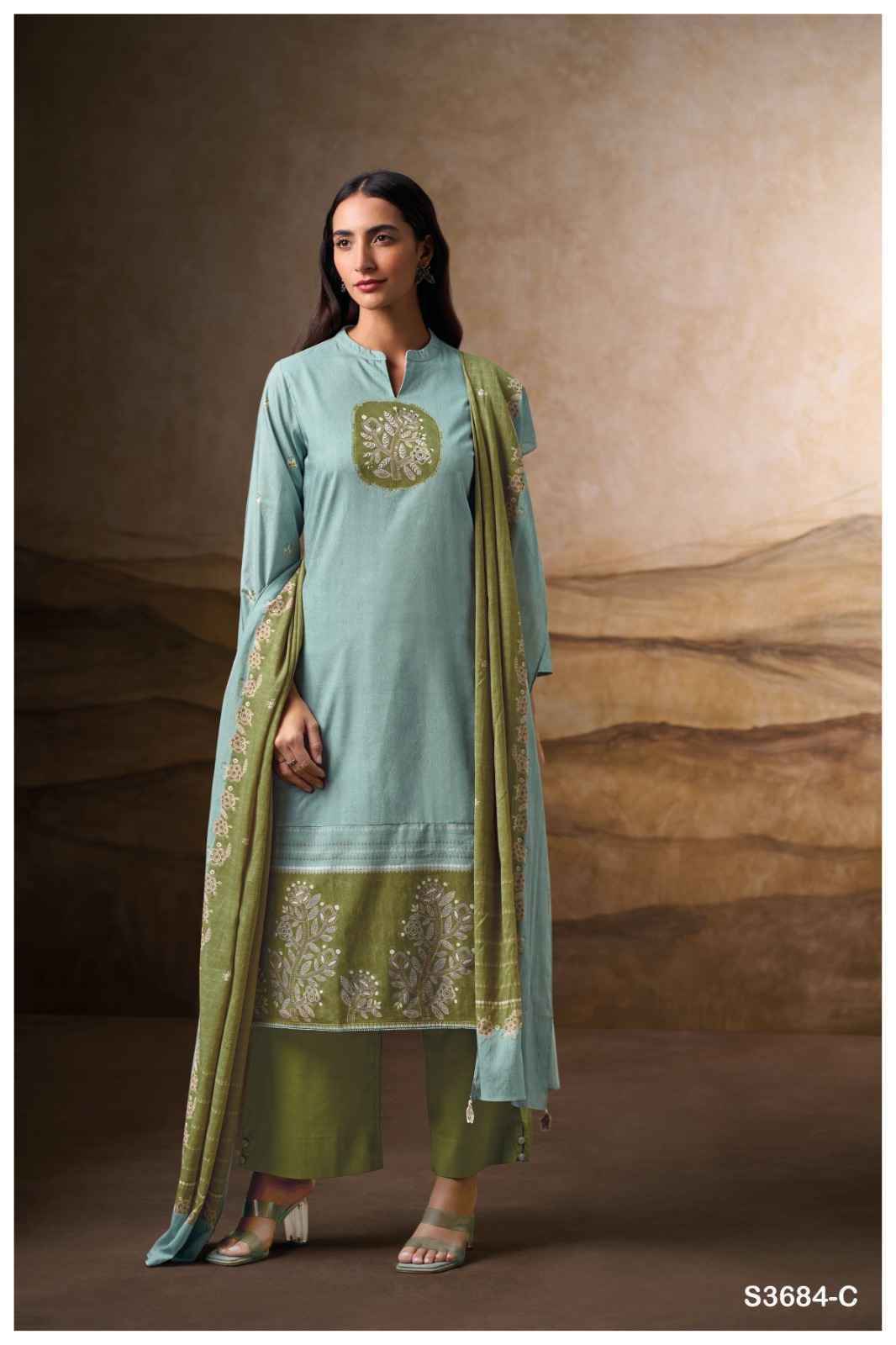 Rosyra-3684 By Ganga Fashion 3684-A To 3684-D Series Beautiful Festive Suits Colorful Stylish Fancy Casual Wear & Ethnic Wear Cotton Dresses At Wholesale Price