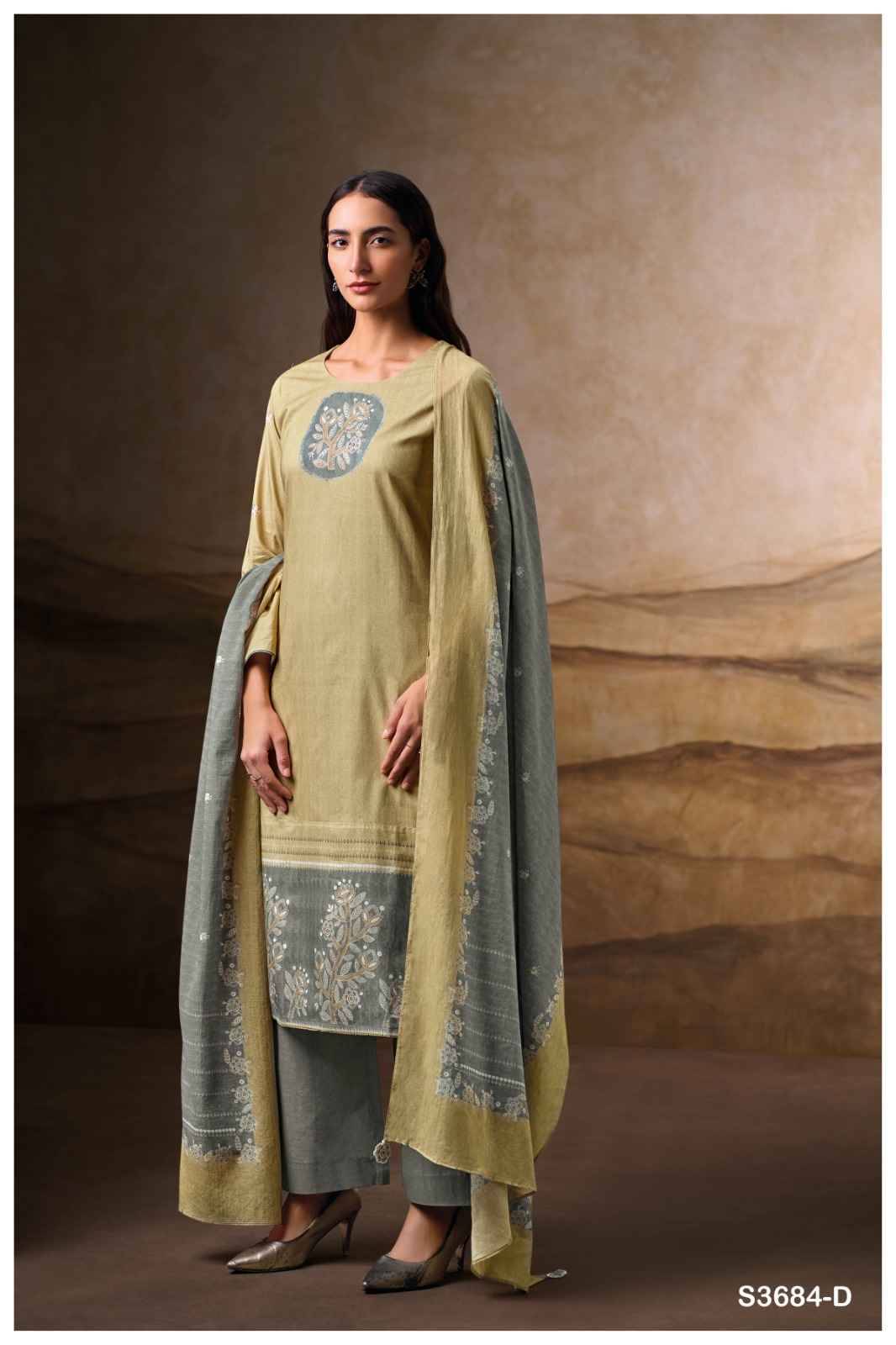 Rosyra-3684 By Ganga Fashion 3684-A To 3684-D Series Beautiful Festive Suits Colorful Stylish Fancy Casual Wear & Ethnic Wear Cotton Dresses At Wholesale Price