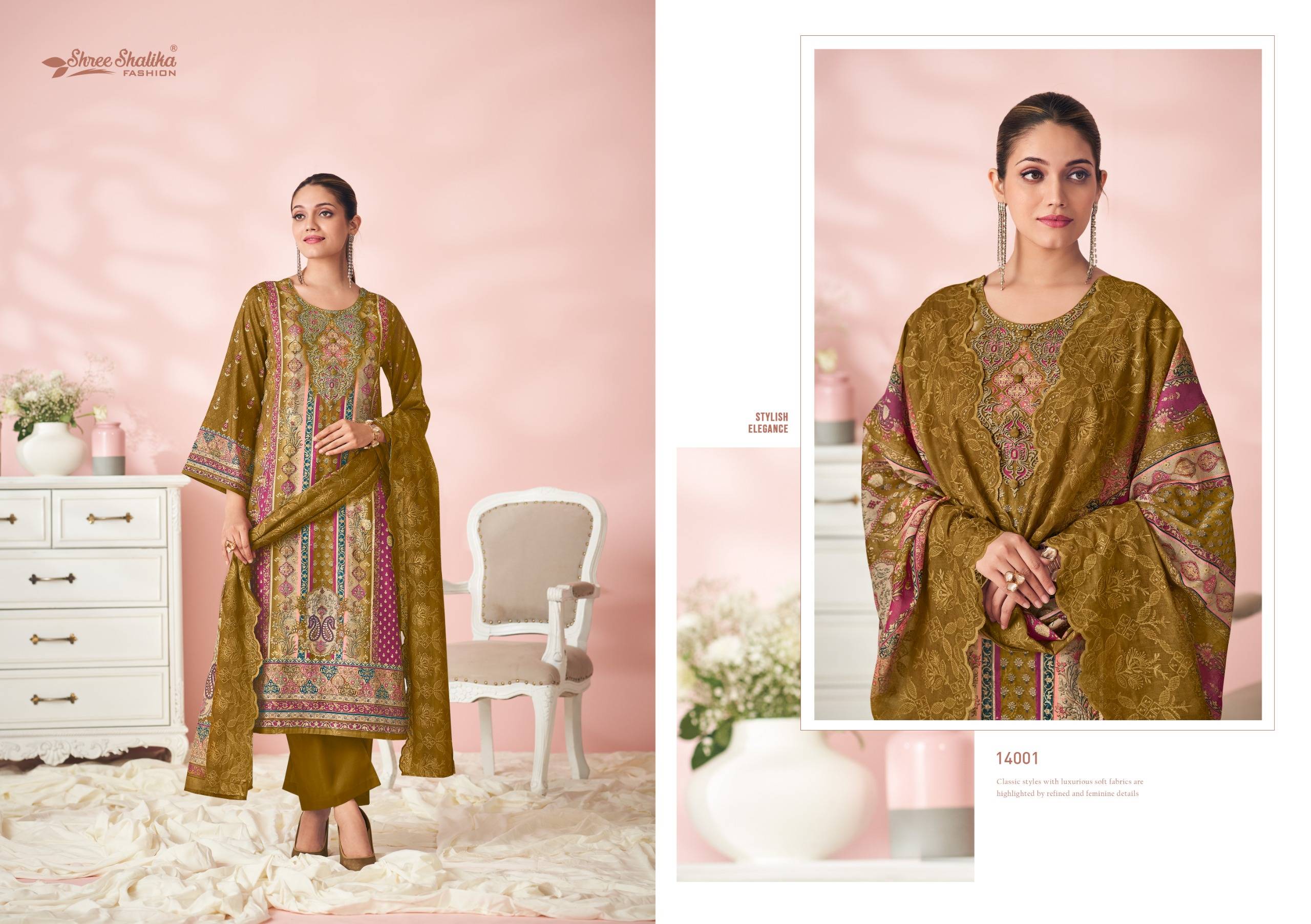 Mahjabeen Vol-14 By Shree Shalika Fashion 14001 To 14006 Series Beautiful Stylish Festive Suits Fancy Colorful Casual Wear & Ethnic Wear & Ready To Wear Cotton Lawn Print Dresses At Wholesale Price