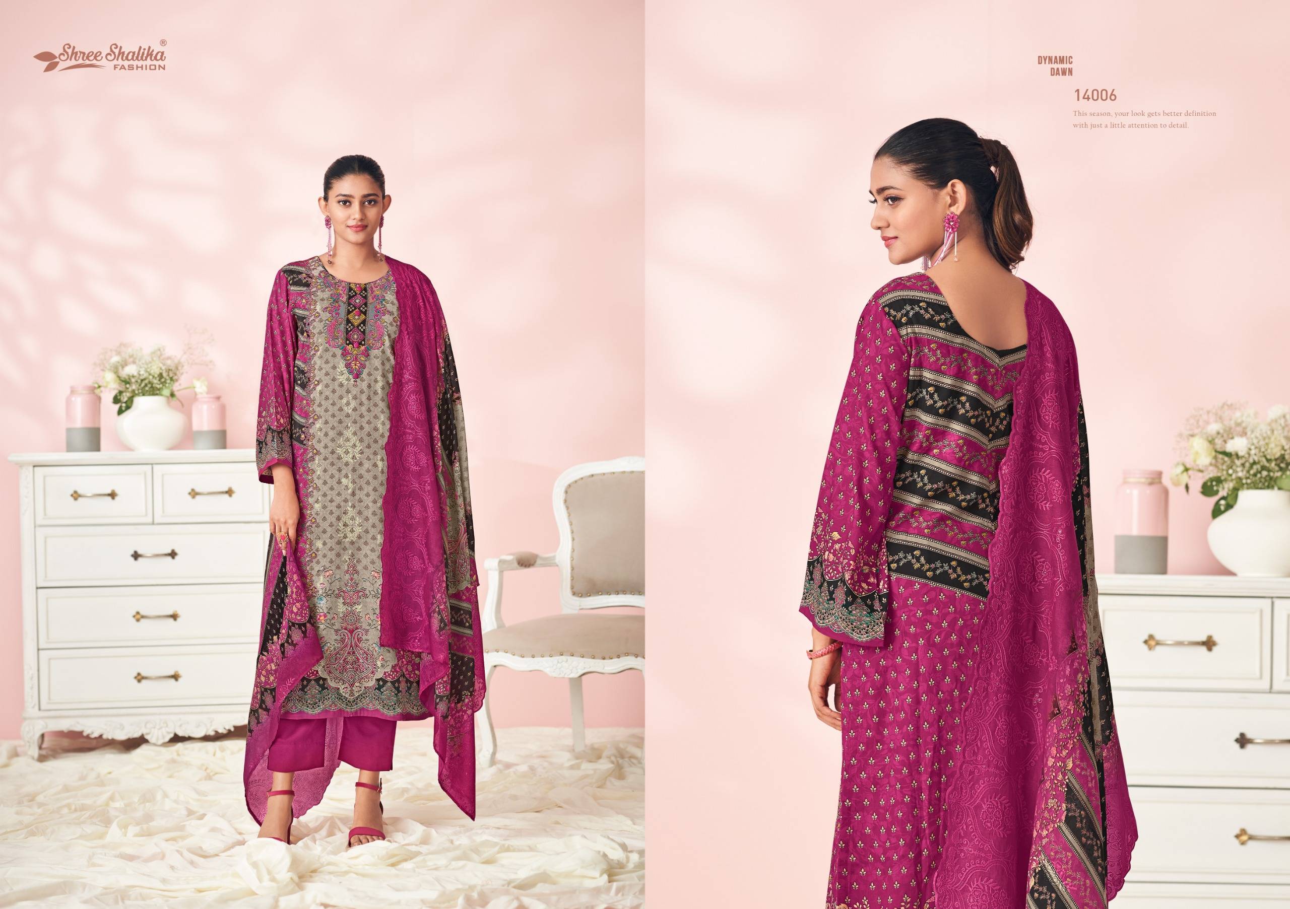 Mahjabeen Vol-14 By Shree Shalika Fashion 14001 To 14006 Series Beautiful Stylish Festive Suits Fancy Colorful Casual Wear & Ethnic Wear & Ready To Wear Cotton Lawn Print Dresses At Wholesale Price