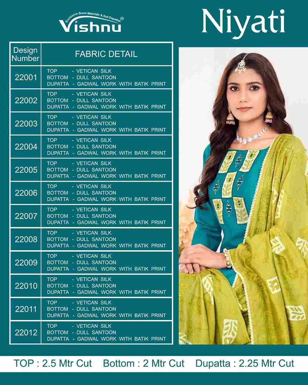 Niyati By Vishnu 22001 To 22012 Series Beautiful Stylish Festive Suits Fancy Colorful Casual Wear & Ethnic Wear & Ready To Wear Vatican Silk Print Dresses At Wholesale Price