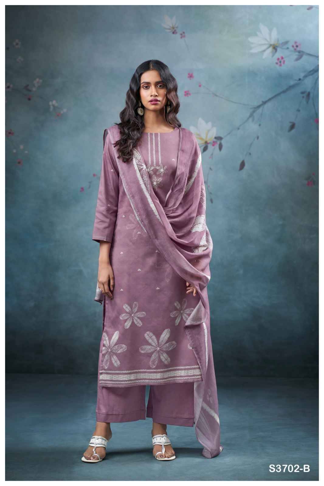 Ulani-3702 By Ganga Fashion 3702-A To 3702-D Series Beautiful Festive Suits Colorful Stylish Fancy Casual Wear & Ethnic Wear Premium Cotton Satin Dresses At Wholesale Price