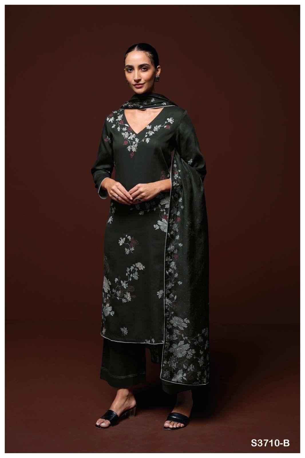 Krutika-3710 By Ganga Fashion 3710-A To 3710-B Series Beautiful Festive Suits Colorful Stylish Fancy Casual Wear & Ethnic Wear Premium Cotton Satin Dresses At Wholesale Price