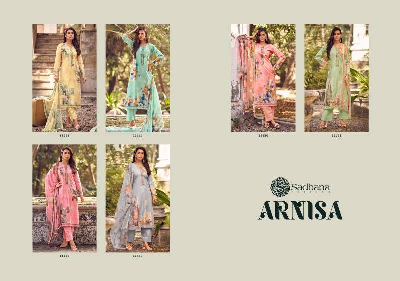 Arnisa By Sadhana Fashion 11446 To 11451 Series Beautiful Pakistani Suits Colorful Stylish Fancy Casual Wear & Ethnic Wear Pure Lawn Cotton Dresses At Wholesale Price