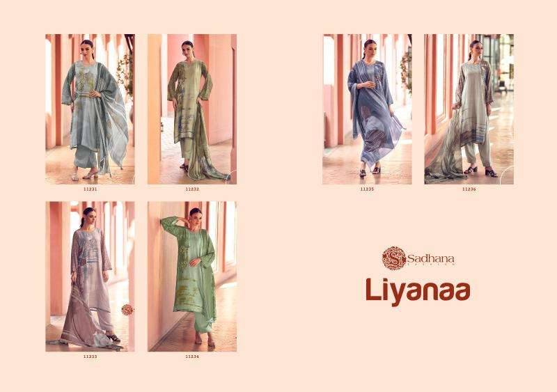 Liyanaa By Sadhana Fashion 11231 To 11236 Series Designer Festive Suits Beautiful Fancy Stylish Colorful Party Wear & Occasional Wear Pure Muslin Silk Print Dresses At Wholesale Price