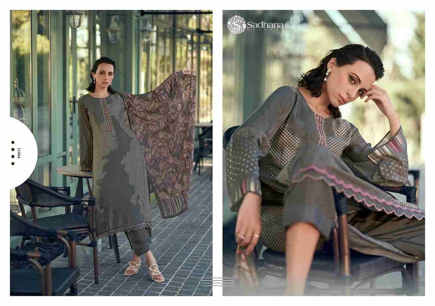 Aleena By Sadhana Fashion 11263 To 11268 Series Designer Festive Suits Beautiful Fancy Stylish Colorful Party Wear & Occasional Wear Pure Muslin Silk Print Dresses At Wholesale Price