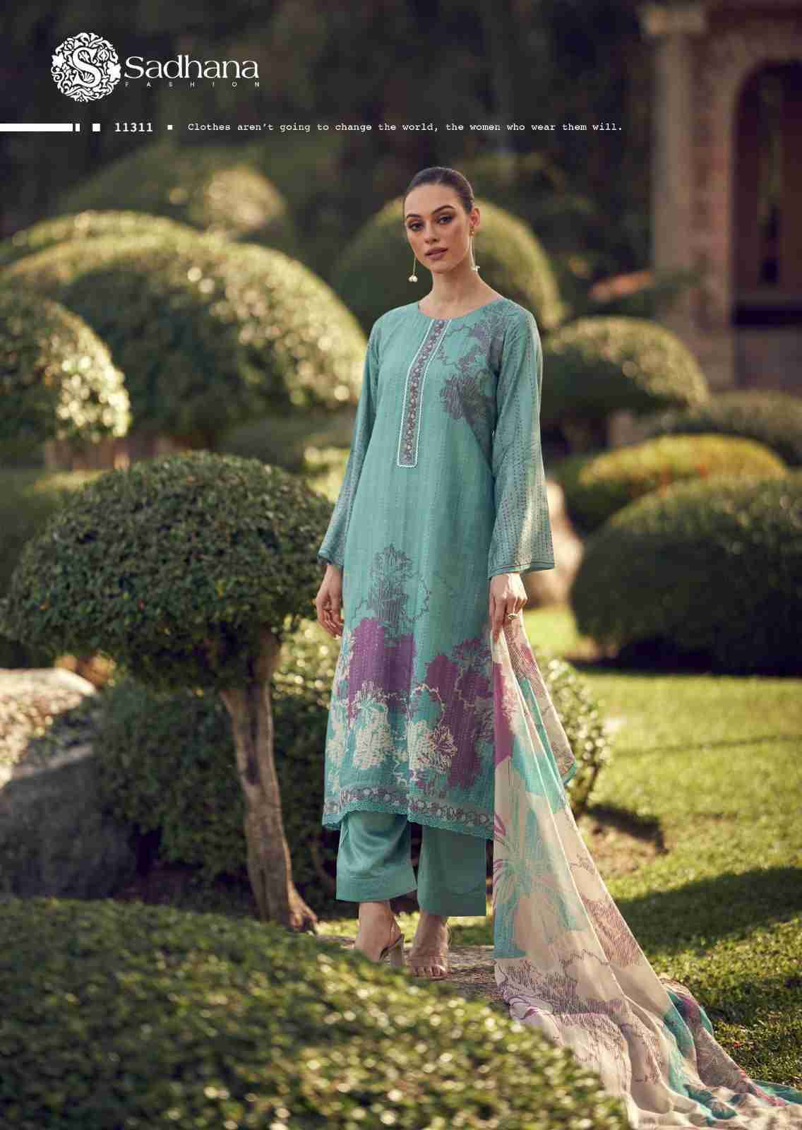 Iliana By Sadhana Fashion 11305 To 11312 Series Designer Festive Suits Beautiful Fancy Stylish Colorful Party Wear & Occasional Wear Pure Muslin Silk Print Dresses At Wholesale Price