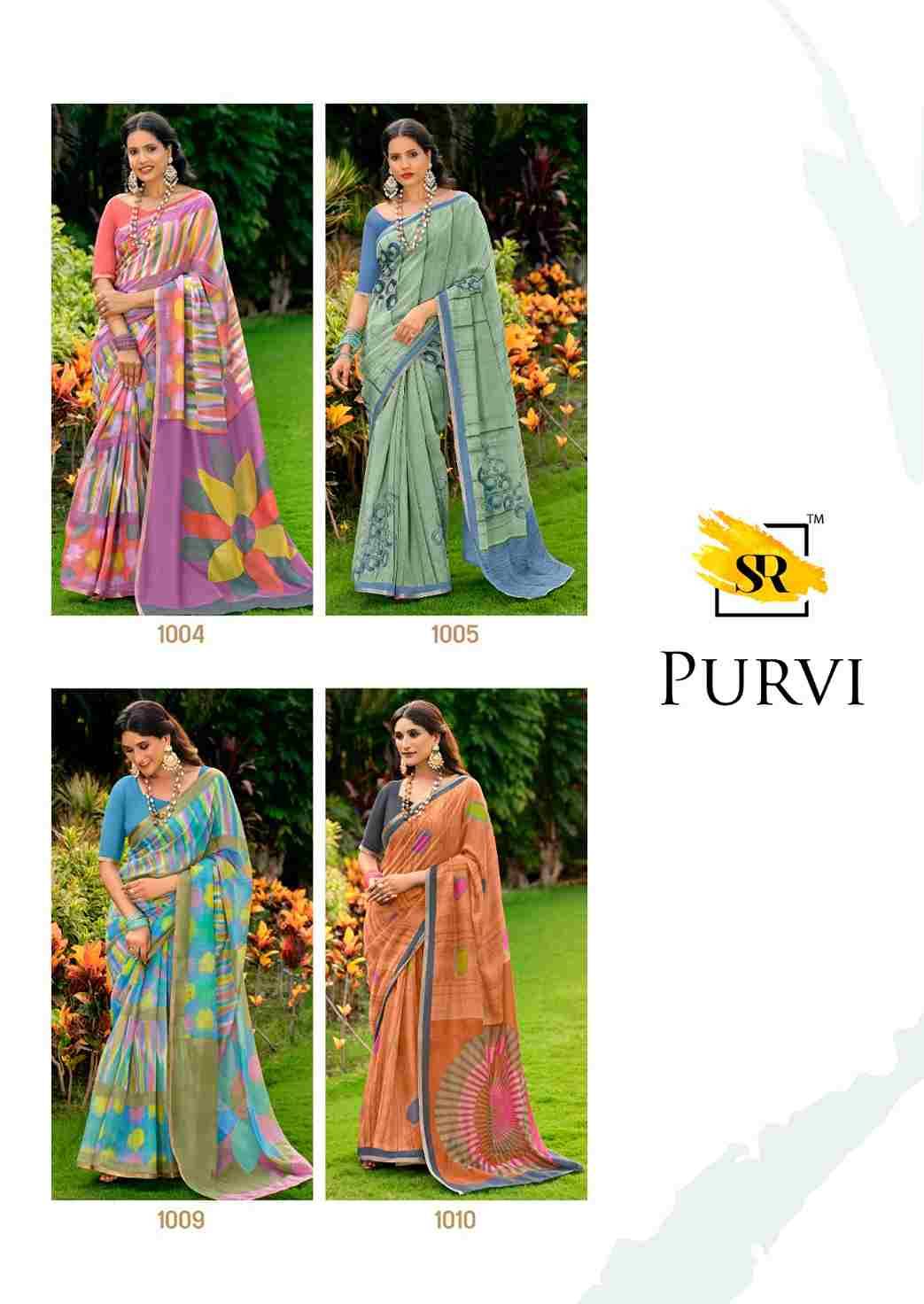 Purvi By SR 1001 To 1010 Series Indian Traditional Wear Collection Beautiful Stylish Fancy Colorful Party Wear & Occasional Wear Soft Cotton Sarees At Wholesale Price