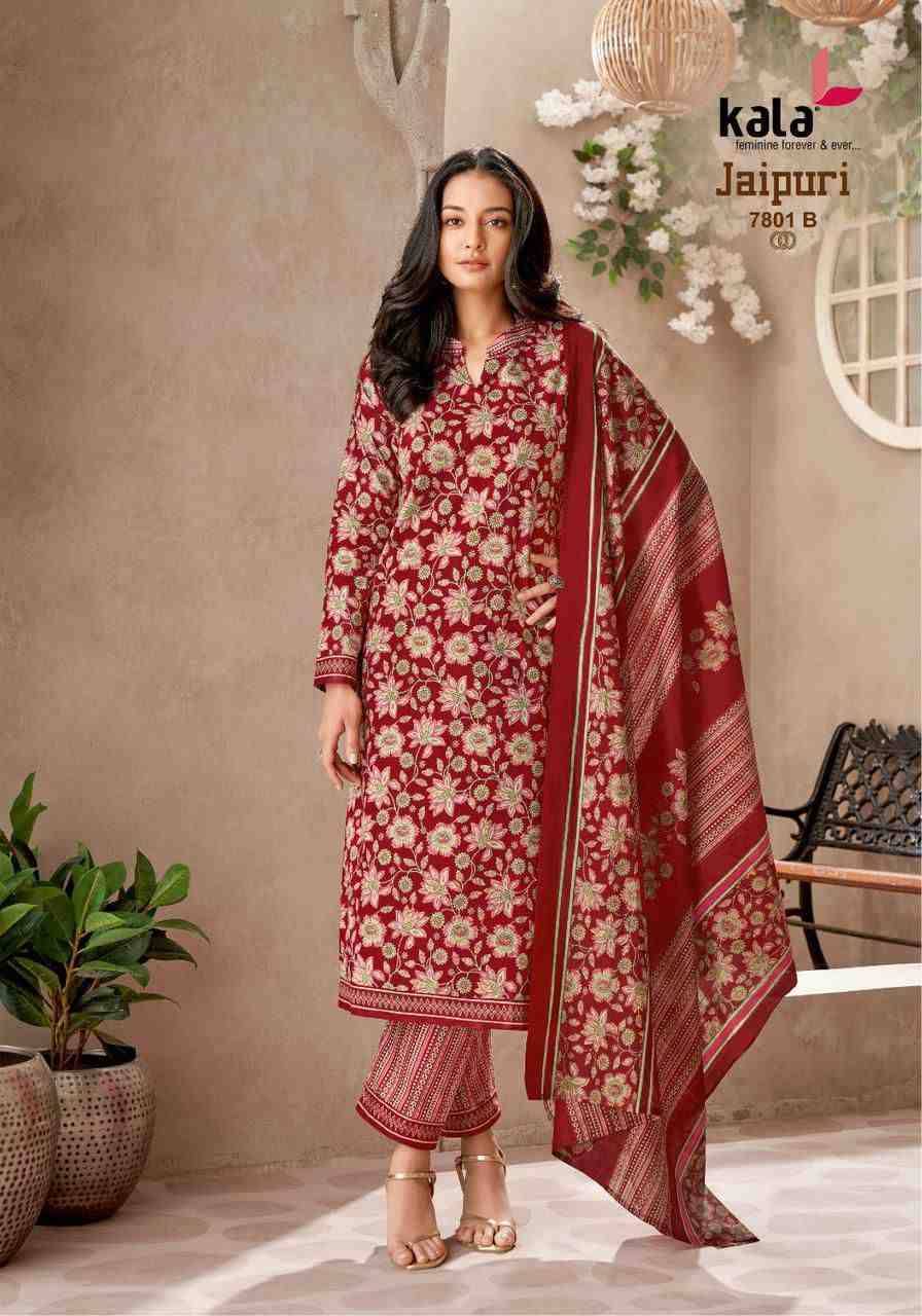 Jaipuri Vol-8 By Kala 7801-B To 7812-B Series Beautiful Suits Colorful Stylish Fancy Casual Wear & Ethnic Wear Premium Cotton Print Dresses At Wholesale Price