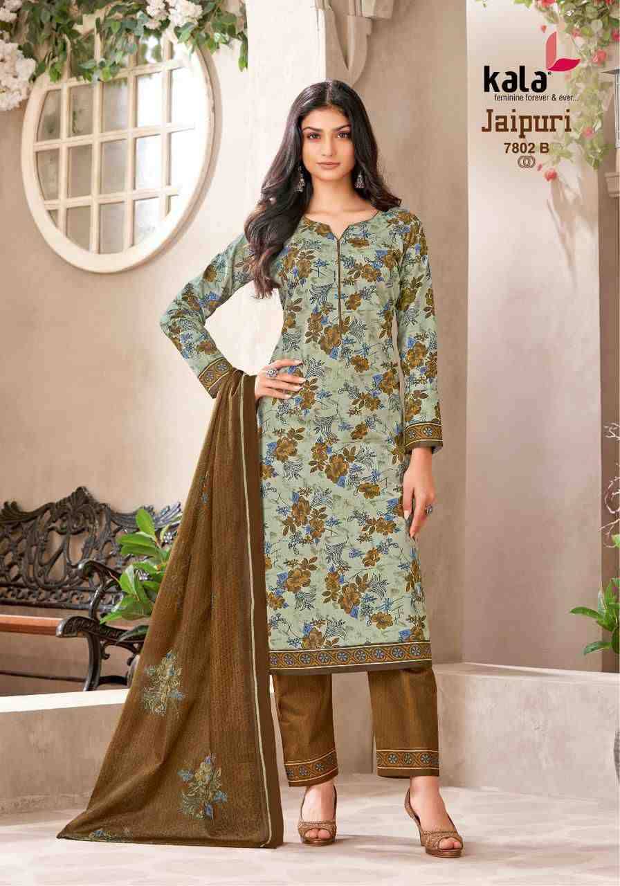 Jaipuri Vol-8 By Kala 7801-B To 7812-B Series Beautiful Suits Colorful Stylish Fancy Casual Wear & Ethnic Wear Premium Cotton Print Dresses At Wholesale Price