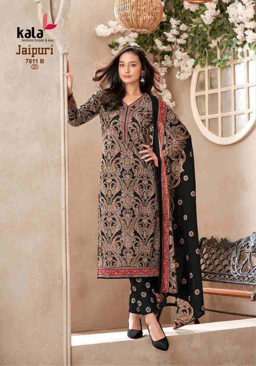 Jaipuri Vol-8 By Kala 7801-B To 7812-B Series Beautiful Suits Colorful Stylish Fancy Casual Wear & Ethnic Wear Premium Cotton Print Dresses At Wholesale Price