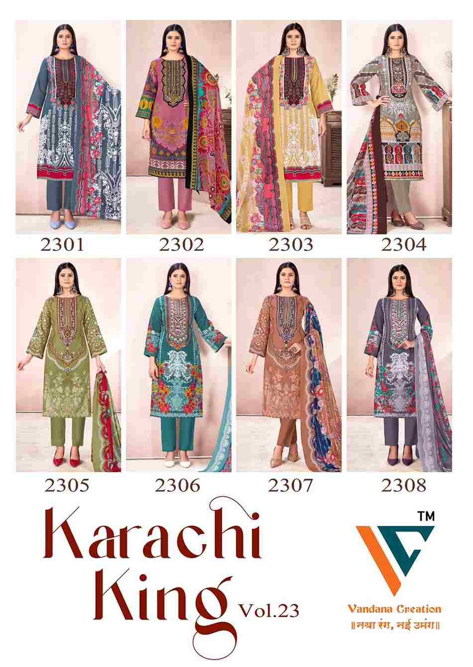 Karachi King Vol-23 By Vandana Creation 2301 To 2308 Series Beautiful Festive Suits Stylish Fancy Colorful Casual Wear & Ethnic Wear Cotton Print Dresses At Wholesale Price