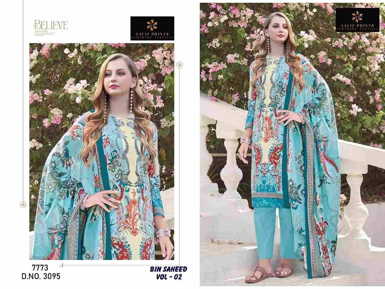 Bin Saheed Vol-2 By Aaliz Prints 3093 To 3096 Series Beautiful Festive Pakistani Suits Stylish Fancy Colorful Casual Wear & Ethnic Wear Soft Cotton Digital Print Dresses At Wholesale Price