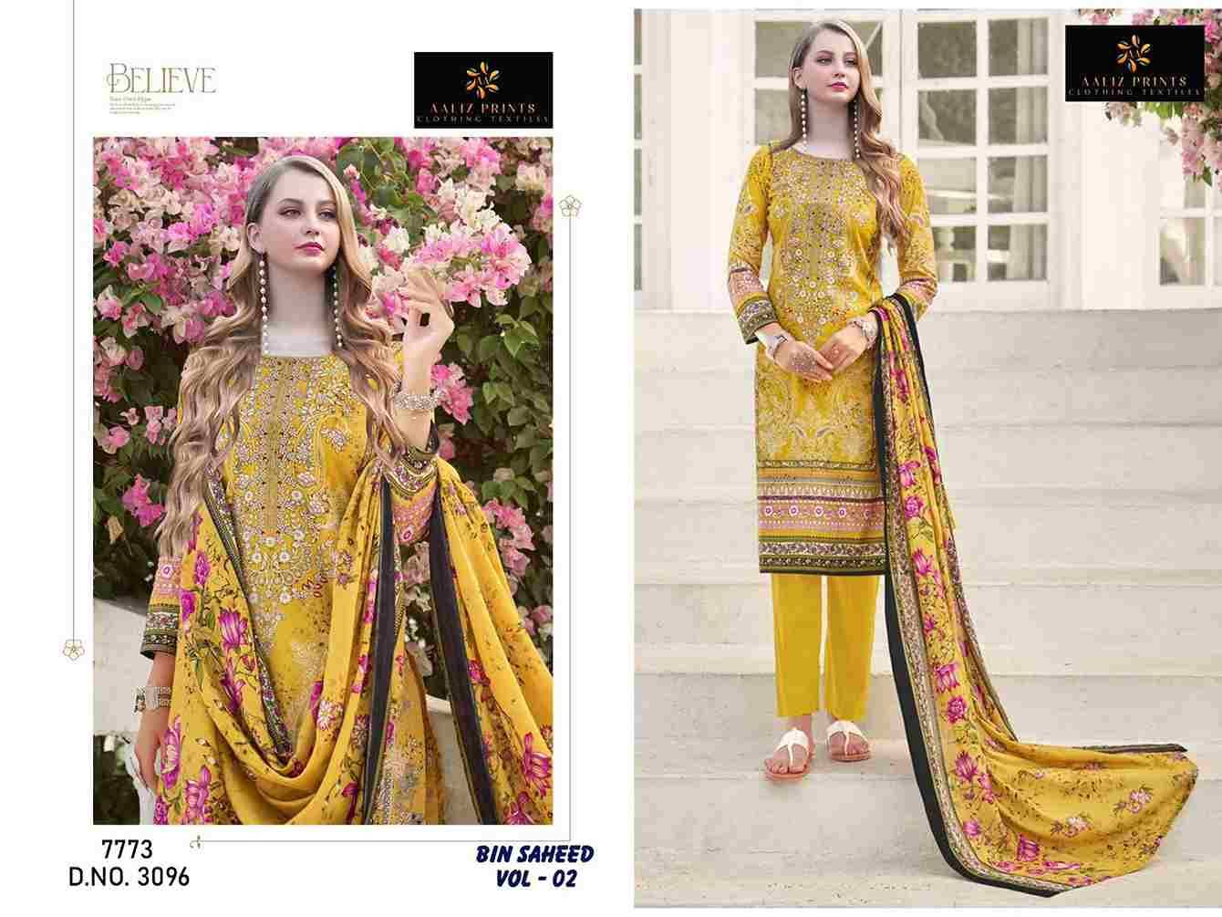 Bin Saheed Vol-2 By Aaliz Prints 3093 To 3096 Series Beautiful Festive Pakistani Suits Stylish Fancy Colorful Casual Wear & Ethnic Wear Soft Cotton Digital Print Dresses At Wholesale Price