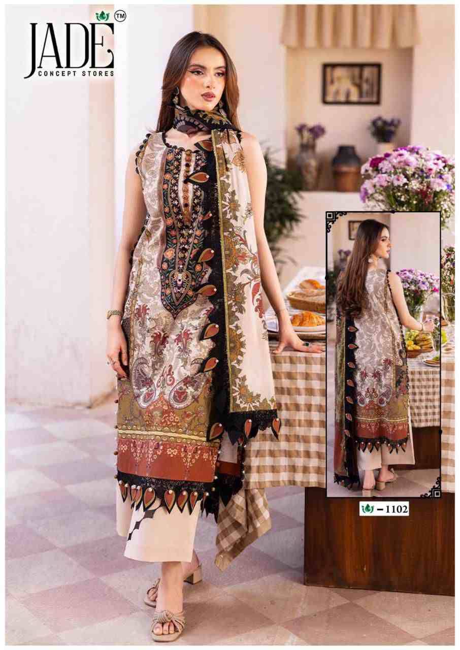 Crimson Exclusive Collection Vol-11 By Jade 1101 To 1106 Series Beautiful Suits Stylish Colorful Fancy Casual Wear & Ethnic Wear Pure Heavy Lawn Print Dresses At Wholesale Price