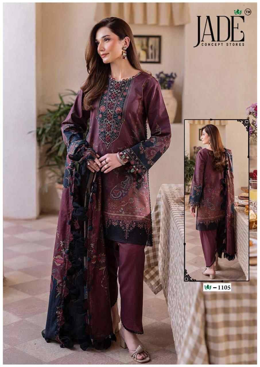 Crimson Exclusive Collection Vol-11 By Jade 1101 To 1106 Series Beautiful Suits Stylish Colorful Fancy Casual Wear & Ethnic Wear Pure Heavy Lawn Print Dresses At Wholesale Price