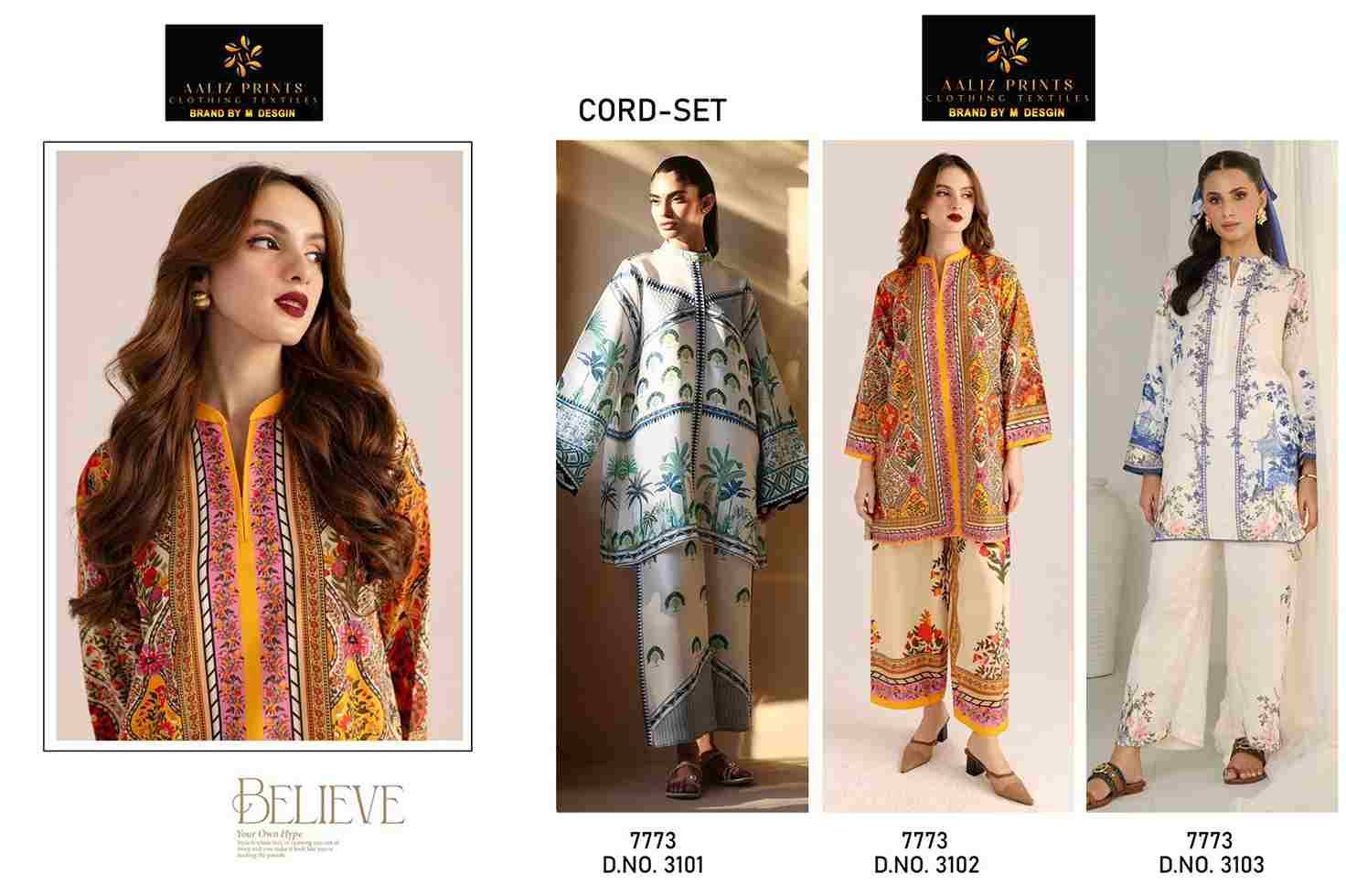 Cord Set Vol-9 By Aaliz Prints 3101 To 3103 Series Designer Stylish Fancy Colorful Beautiful Party Wear & Ethnic Wear Collection Lawn Print Co-Ord At Wholesale Price