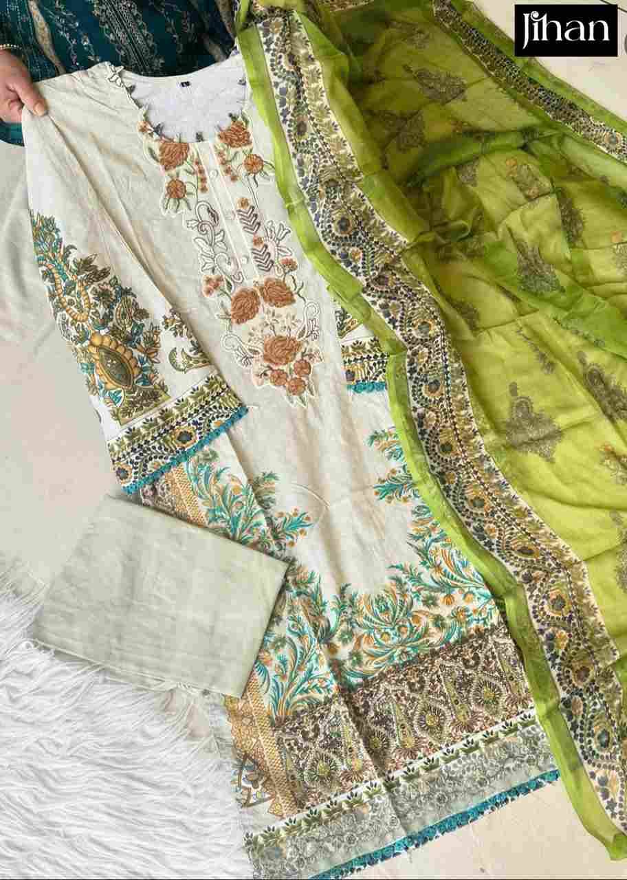 Jihan Hit Design 3803 By Jihan Beautiful Stylish Pakistani Suits Fancy Colorful Casual Wear & Ethnic Wear & Ready To Wear Pure Cotton Print With Embroidery Dresses At Wholesale Price