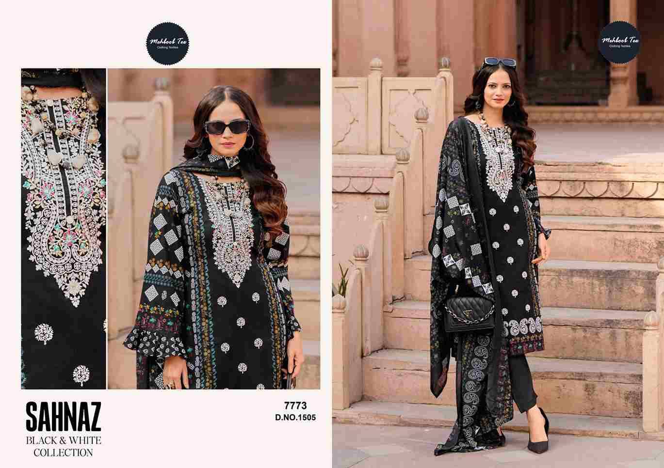 Sahnaz Black And White Collection By Mehboob Tex 1505 To 1508 Series Beautiful Pakistani Suits Stylish Fancy Colorful Party Wear & Occasional Wear Pure Cotton Dresses At Wholesale Price