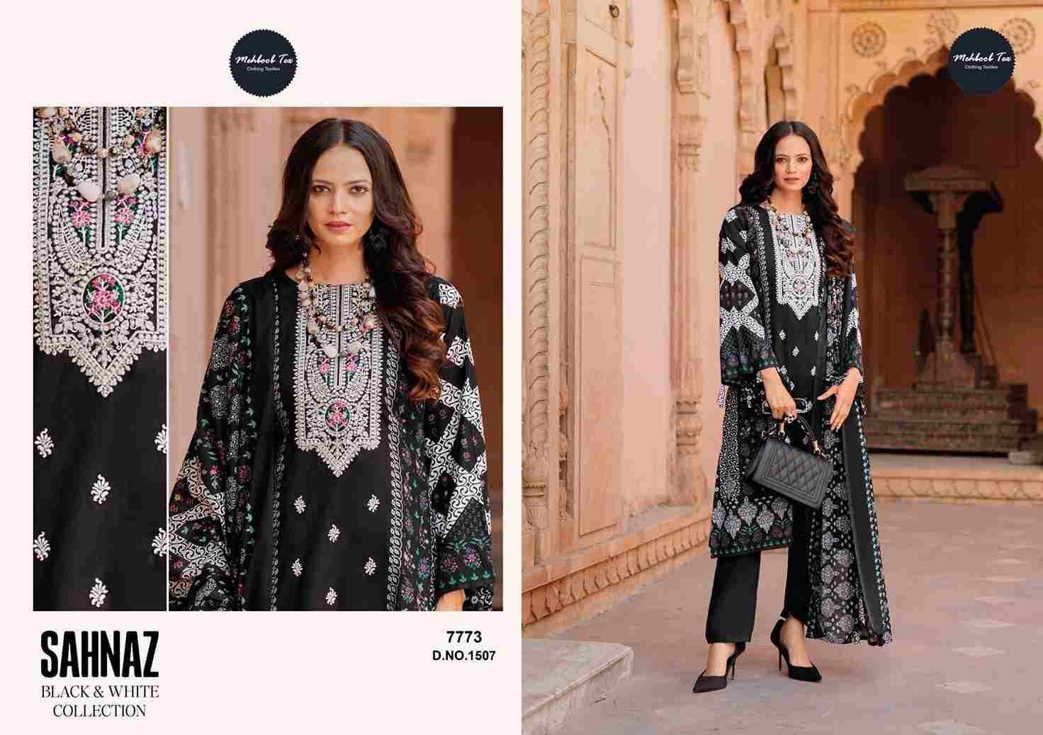 Sahnaz Black And White Collection By Mehboob Tex 1505 To 1508 Series Beautiful Pakistani Suits Stylish Fancy Colorful Party Wear & Occasional Wear Pure Cotton Dresses At Wholesale Price