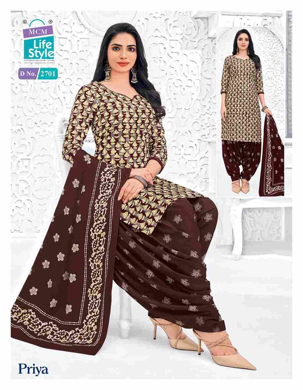 Priya Vol-27 By MCM Lifestyle 2700 To 2723 Series Beautiful Festive Suits Stylish Fancy Colorful Casual Wear & Ethnic Wear Pure Cotton Print Dresses At Wholesale Price