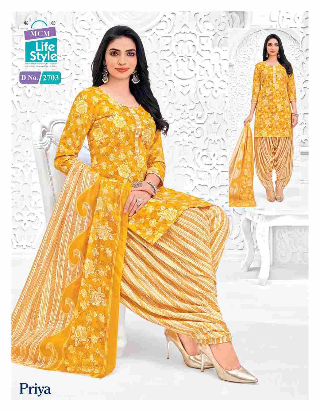 Priya Vol-27 By MCM Lifestyle 2700 To 2723 Series Beautiful Festive Suits Stylish Fancy Colorful Casual Wear & Ethnic Wear Pure Cotton Print Dresses At Wholesale Price