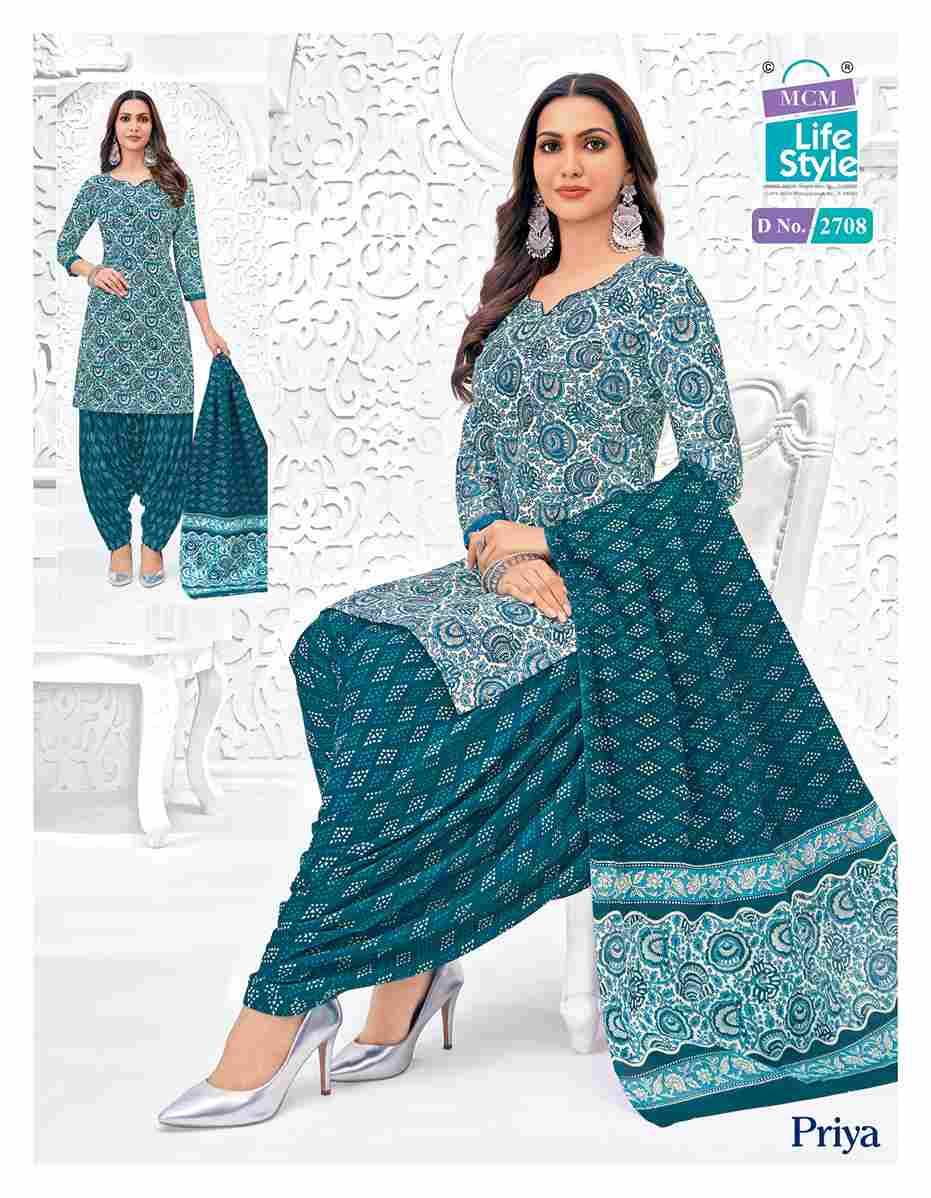 Priya Vol-27 By MCM Lifestyle 2700 To 2723 Series Beautiful Festive Suits Stylish Fancy Colorful Casual Wear & Ethnic Wear Pure Cotton Print Dresses At Wholesale Price