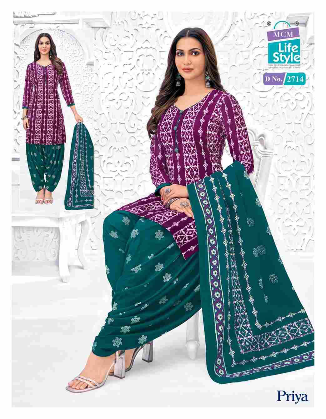 Priya Vol-27 By MCM Lifestyle 2700 To 2723 Series Beautiful Festive Suits Stylish Fancy Colorful Casual Wear & Ethnic Wear Pure Cotton Print Dresses At Wholesale Price