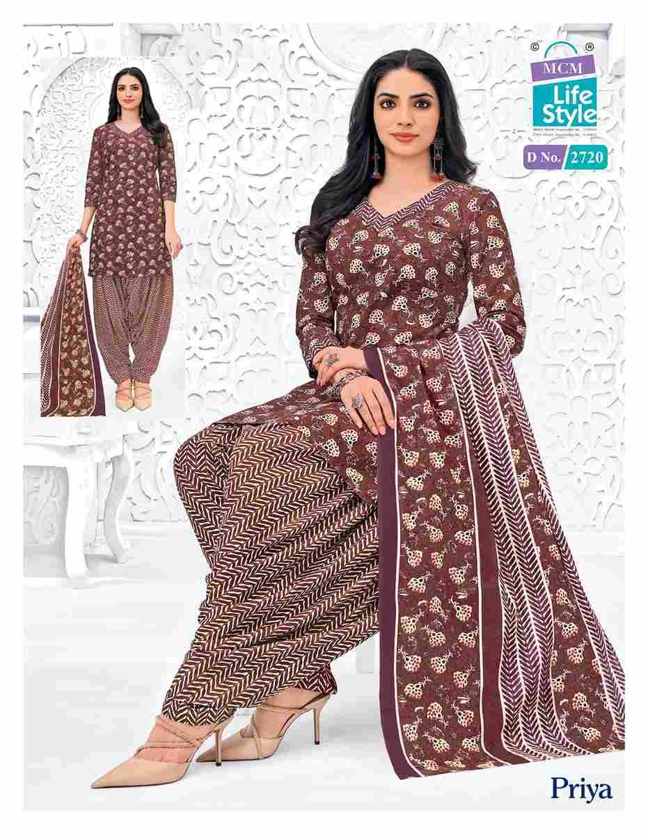 Priya Vol-27 By MCM Lifestyle 2700 To 2723 Series Beautiful Festive Suits Stylish Fancy Colorful Casual Wear & Ethnic Wear Pure Cotton Print Dresses At Wholesale Price