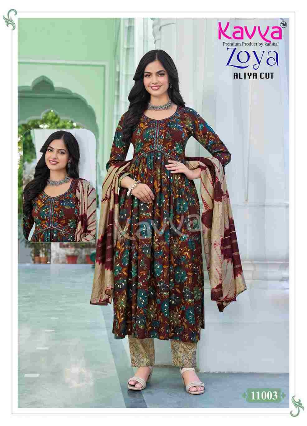 Zoya Vol-11 By Kavya 11001 To 11010 Series Beautiful Festive Suits Colorful Stylish Fancy Casual Wear & Ethnic Wear Heavy Rayon Print Dresses At Wholesale Price