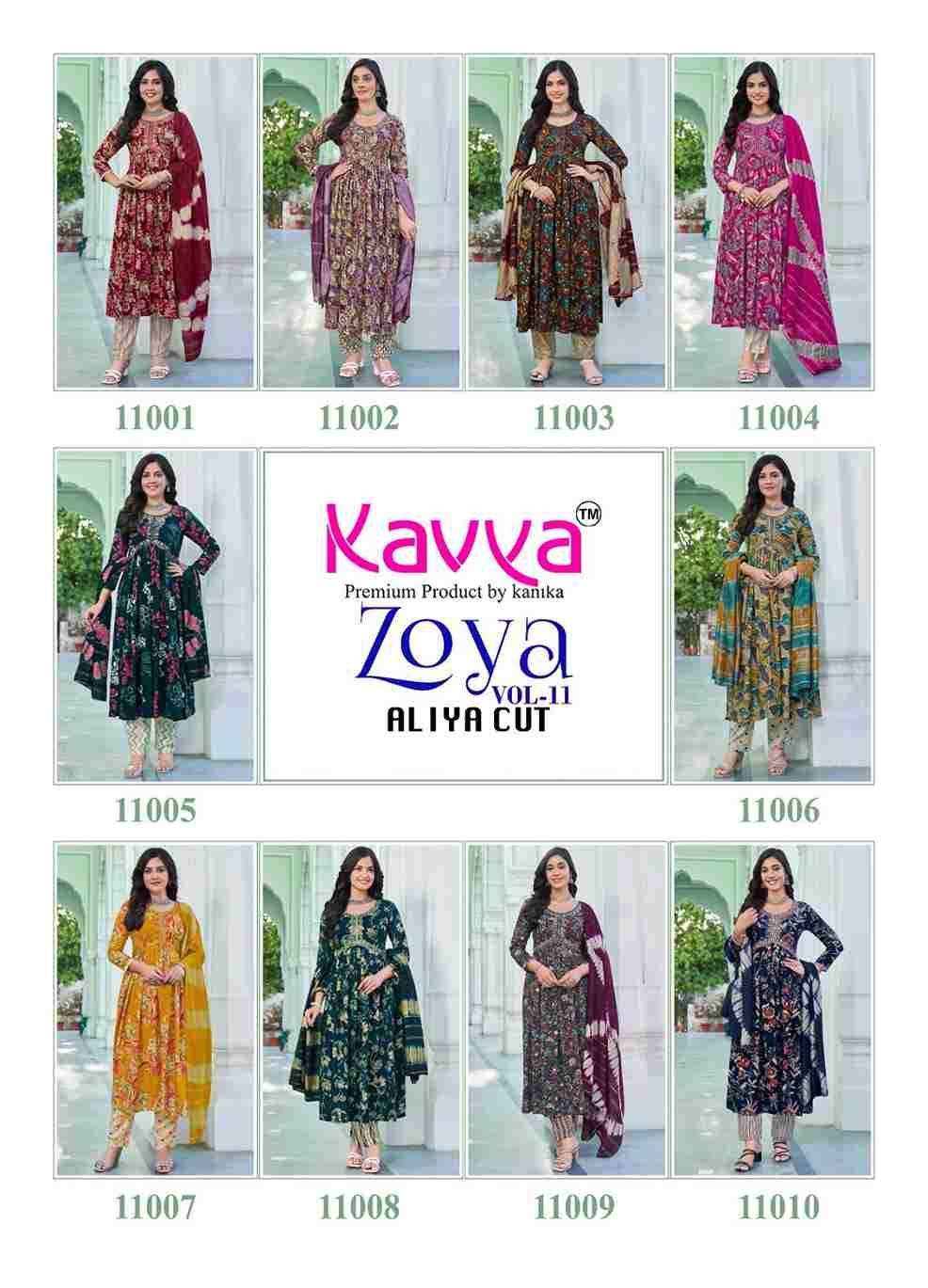 Zoya Vol-11 By Kavya 11001 To 11010 Series Beautiful Festive Suits Colorful Stylish Fancy Casual Wear & Ethnic Wear Heavy Rayon Print Dresses At Wholesale Price