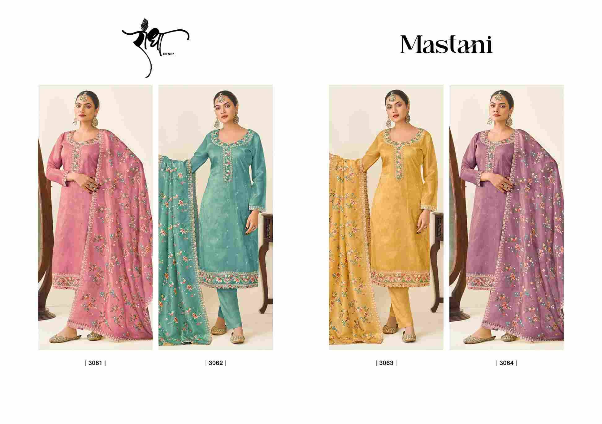 Mastani By Radha Trendz 3061 To 3064 Series Festive Suits Beautiful Fancy Colorful Stylish Party Wear & Occasional Wear Pure Crush Silk Dresses At Wholesale Price