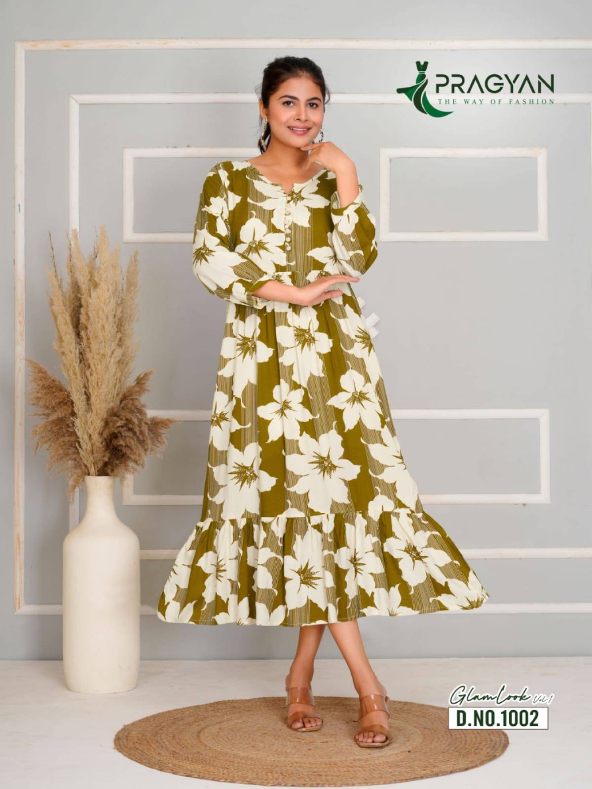 Glam Look Vol-1 By Pragyan 1001 To 1006 Series Beautiful Stylish Fancy Colorful Casual Wear & Ethnic Wear & Ready To Wear Heavy Rayon Gowns At Wholesale Price