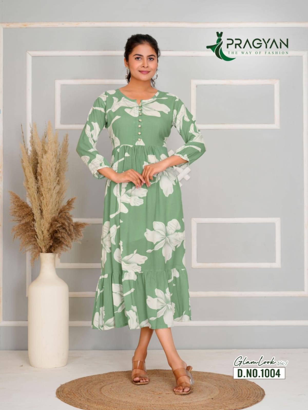 Glam Look Vol-1 By Pragyan 1001 To 1006 Series Beautiful Stylish Fancy Colorful Casual Wear & Ethnic Wear & Ready To Wear Heavy Rayon Gowns At Wholesale Price