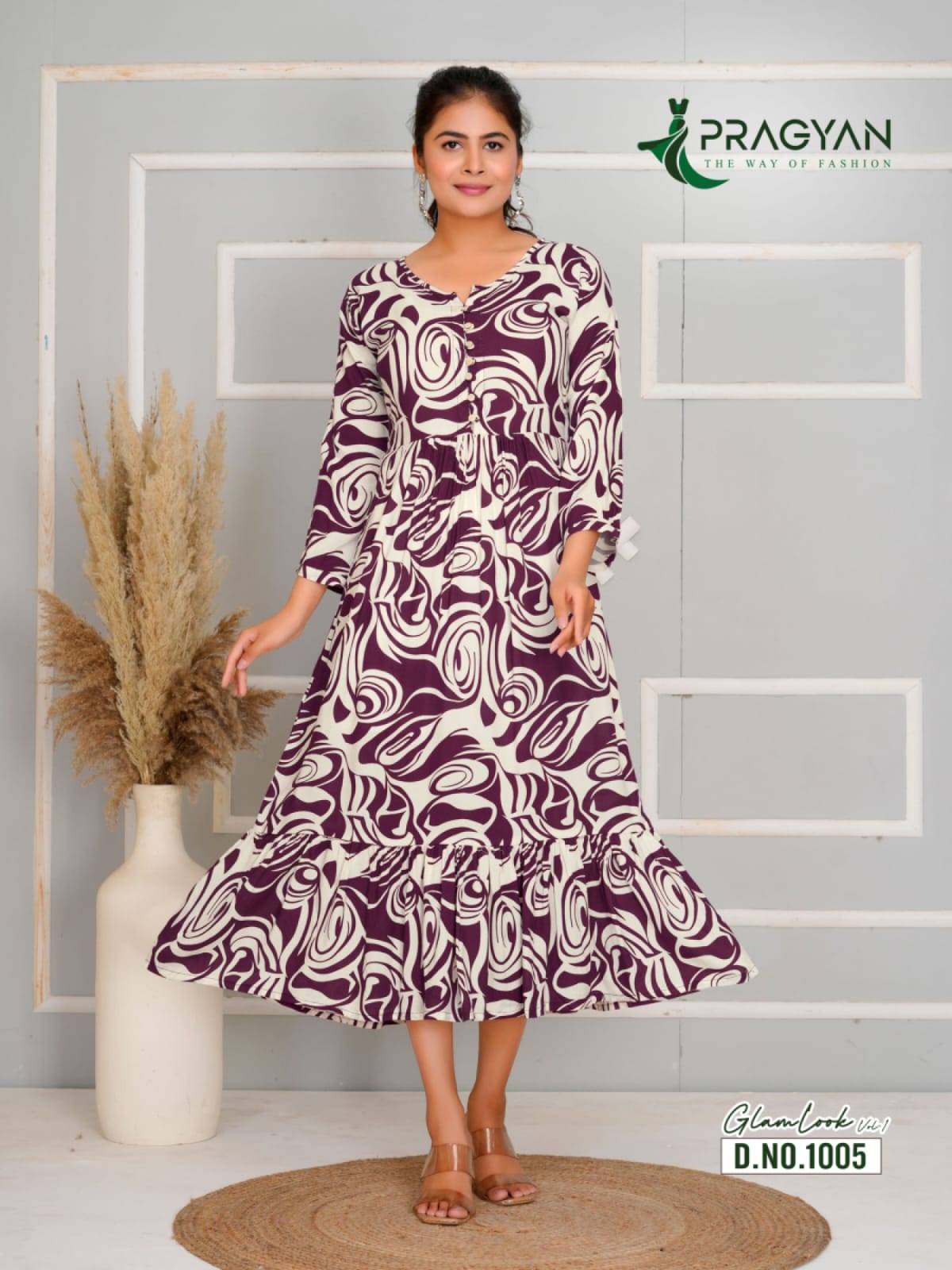 Glam Look Vol-1 By Pragyan 1001 To 1006 Series Beautiful Stylish Fancy Colorful Casual Wear & Ethnic Wear & Ready To Wear Heavy Rayon Gowns At Wholesale Price