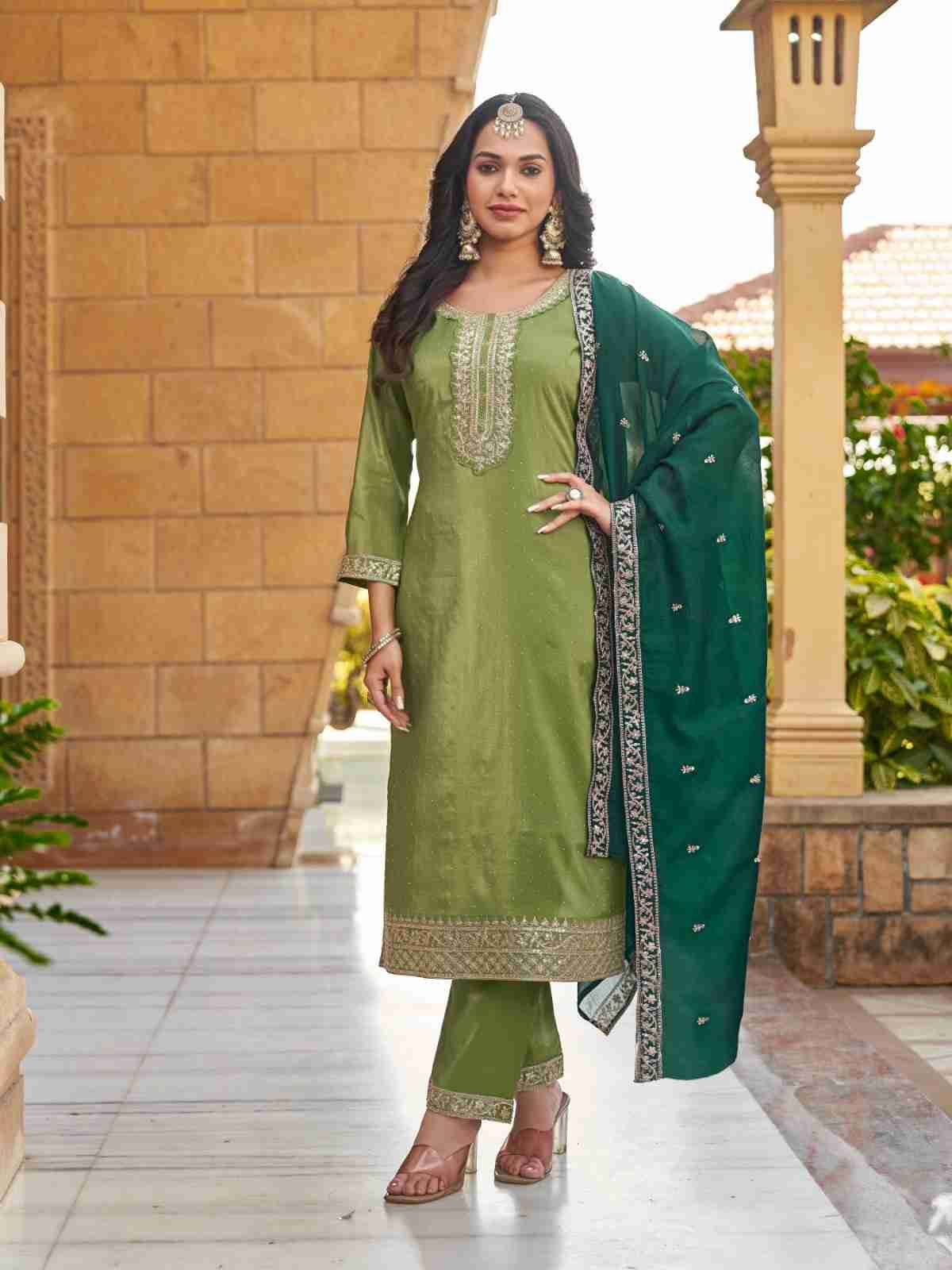 Goldy By Aanchi 101 To 104 Series Beautiful Suits Colorful Stylish Fancy Casual Wear & Ethnic Wear Roman Shimmer Dresses At Wholesale Price