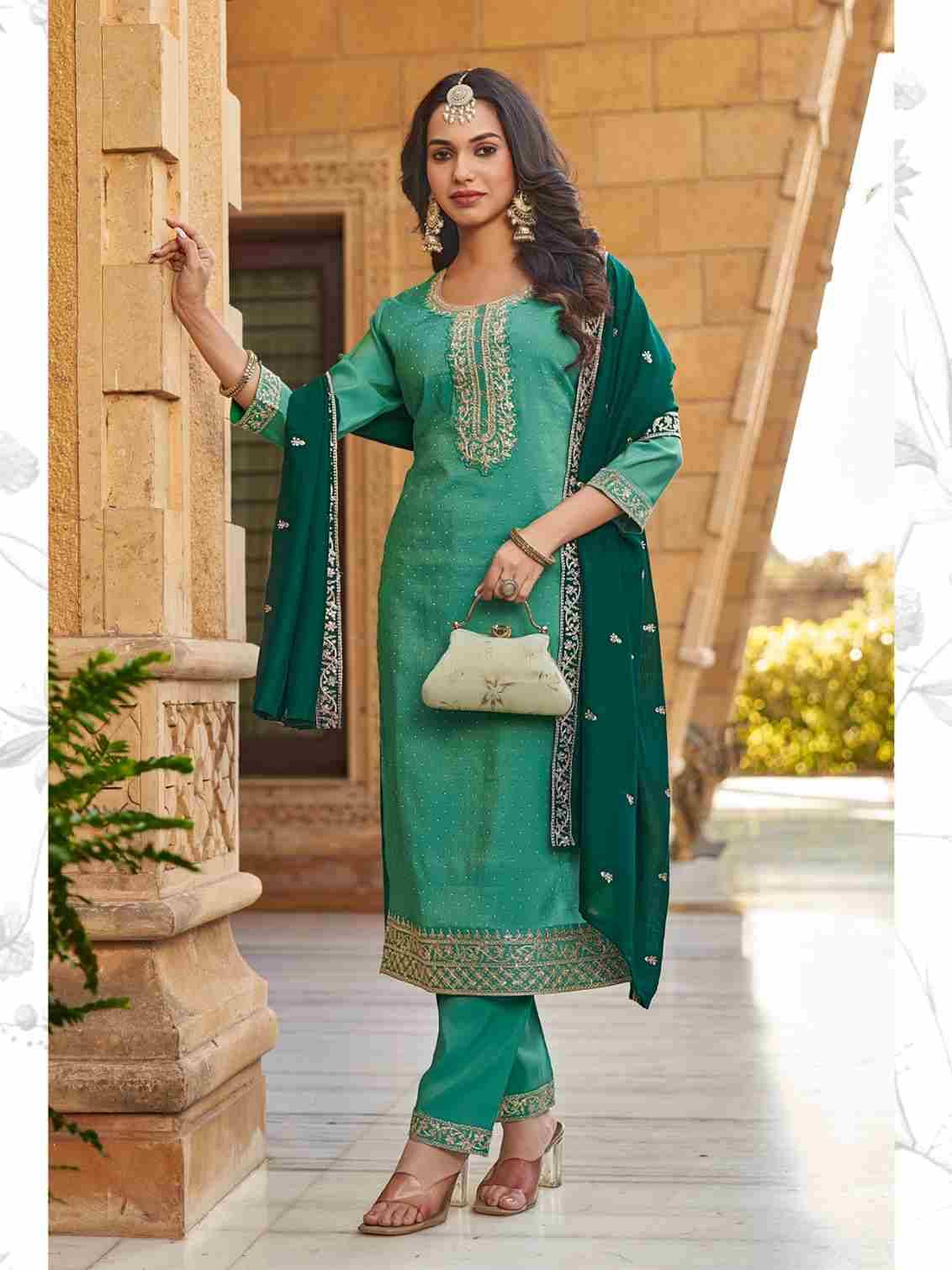 Goldy By Aanchi 101 To 104 Series Beautiful Suits Colorful Stylish Fancy Casual Wear & Ethnic Wear Roman Shimmer Dresses At Wholesale Price