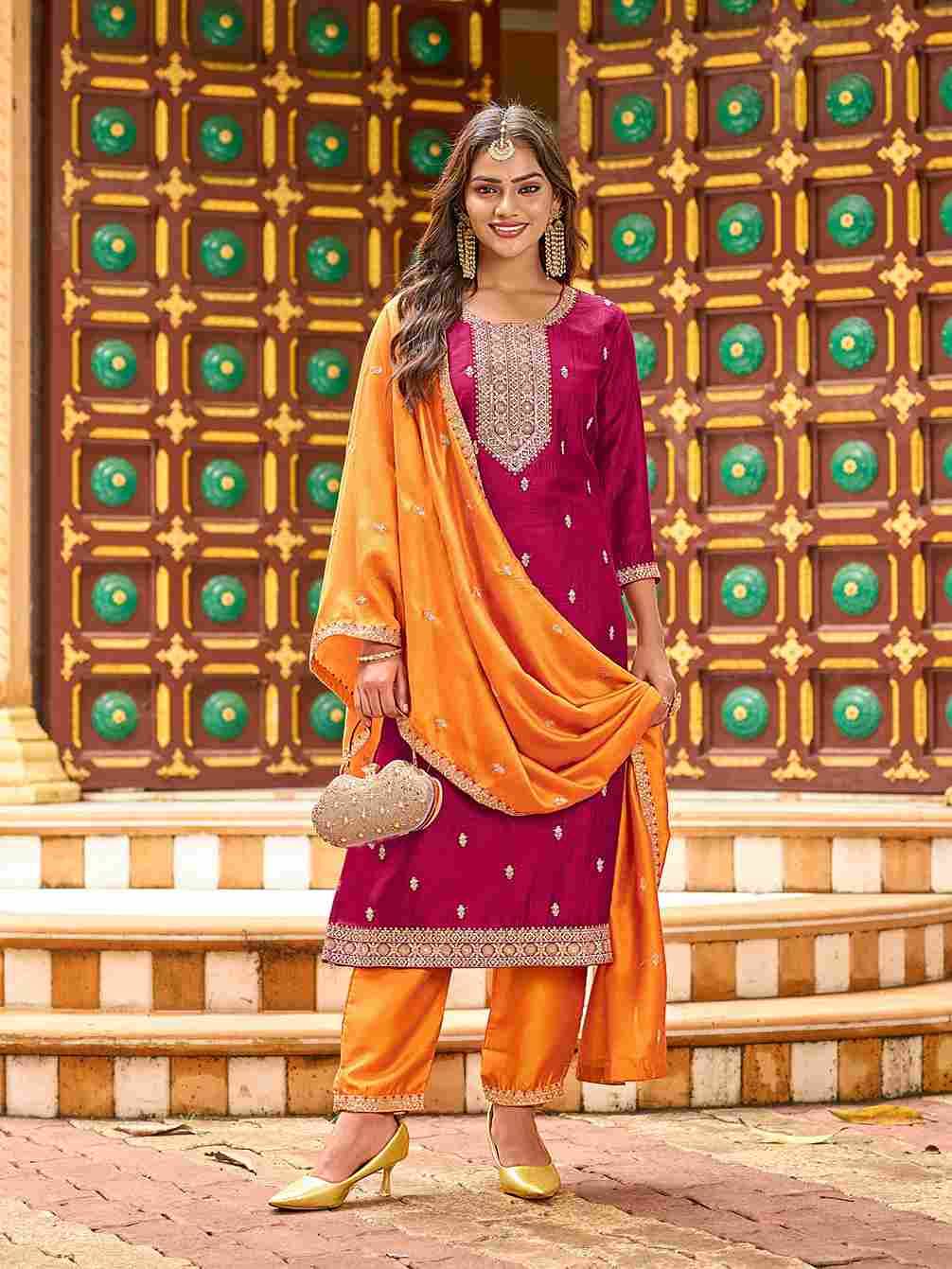 Hiral By Aanchi 101 To 104 Series Beautiful Suits Colorful Stylish Fancy Casual Wear & Ethnic Wear Vichitra Silk Dresses At Wholesale Price
