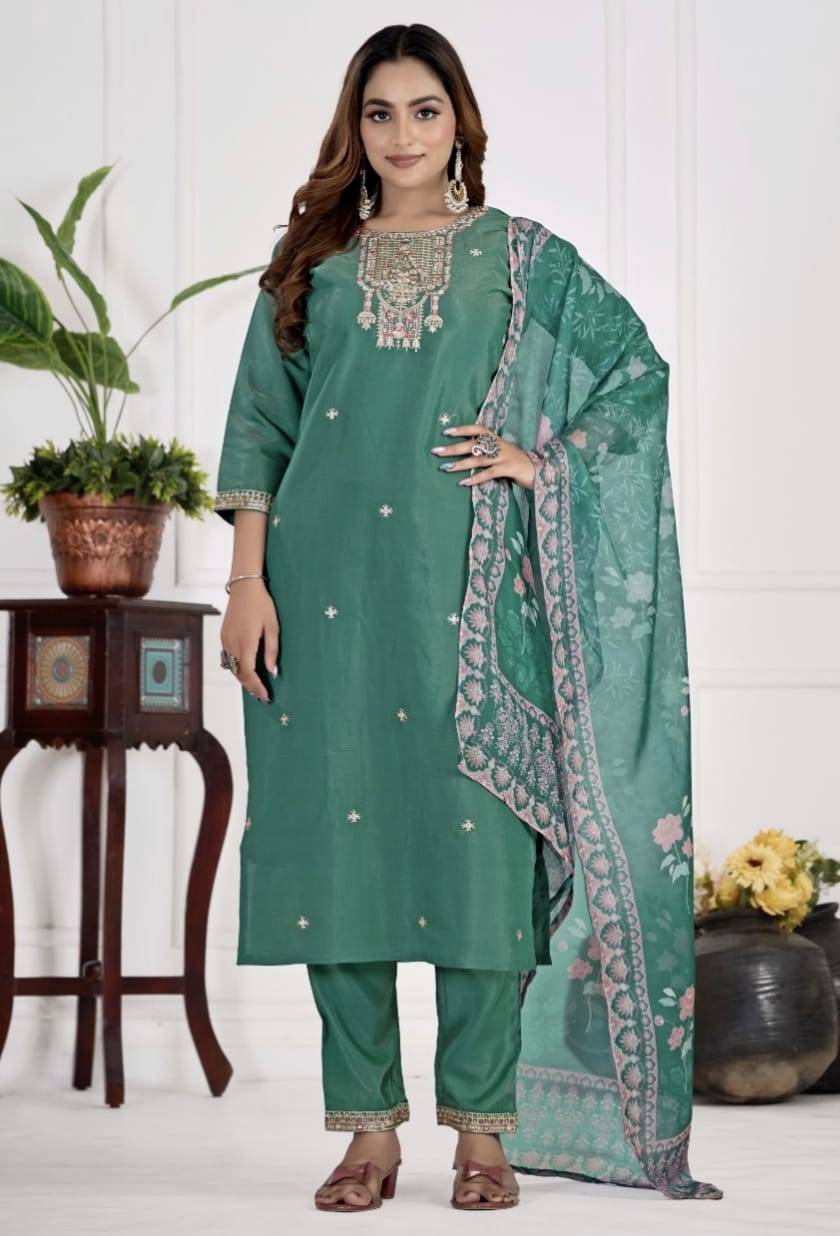 Kalini By Bellarosa 101 To 104 Series Beautiful Stylish Fancy Colorful Casual Wear & Ethnic Wear Roman Shimmer Dresses At Wholesale Price
