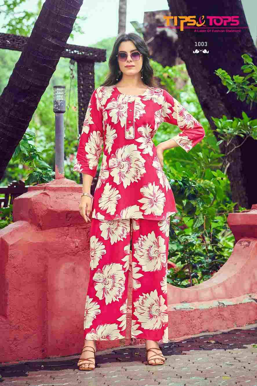 Viona Vol-3 By Tips And Tops 1001 To 1006 Series Designer Stylish Fancy Colorful Beautiful Party Wear & Ethnic Wear Collection Rayon Print Co-Ords At Wholesale Price