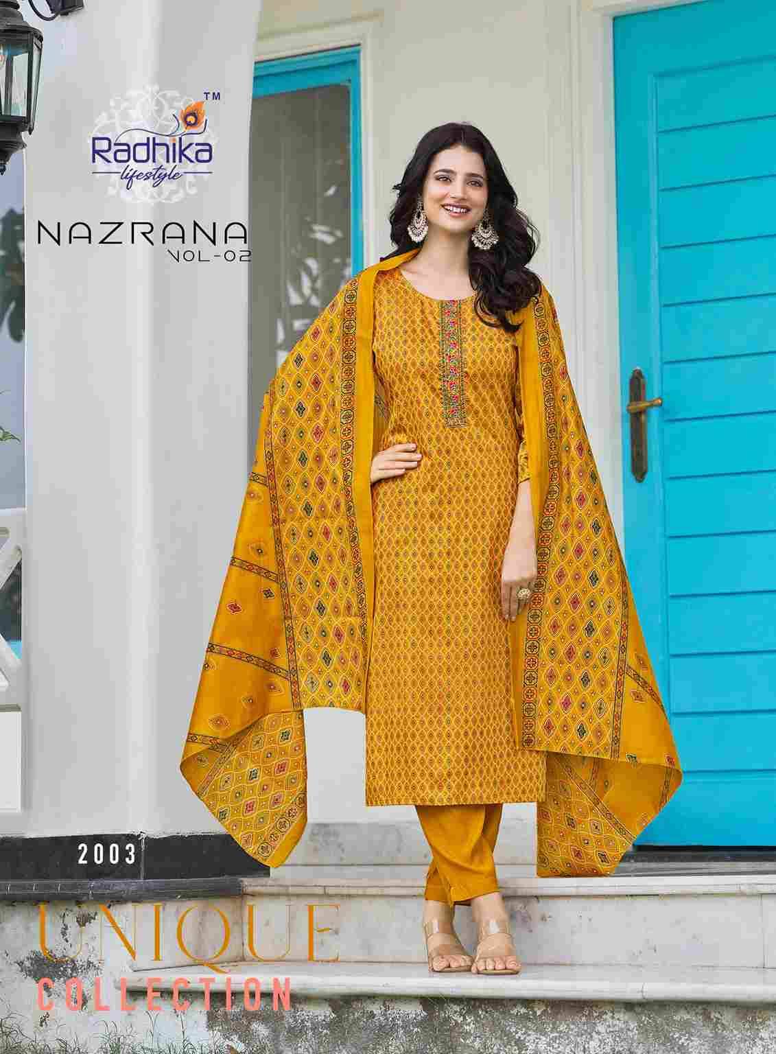 Nazrana Vol-2 By Radhika Lifestyle 2001 To 2006 Series Beautiful Festive Suits Colorful Stylish Fancy Casual Wear & Ethnic Wear Jam Satin Dresses At Wholesale Price