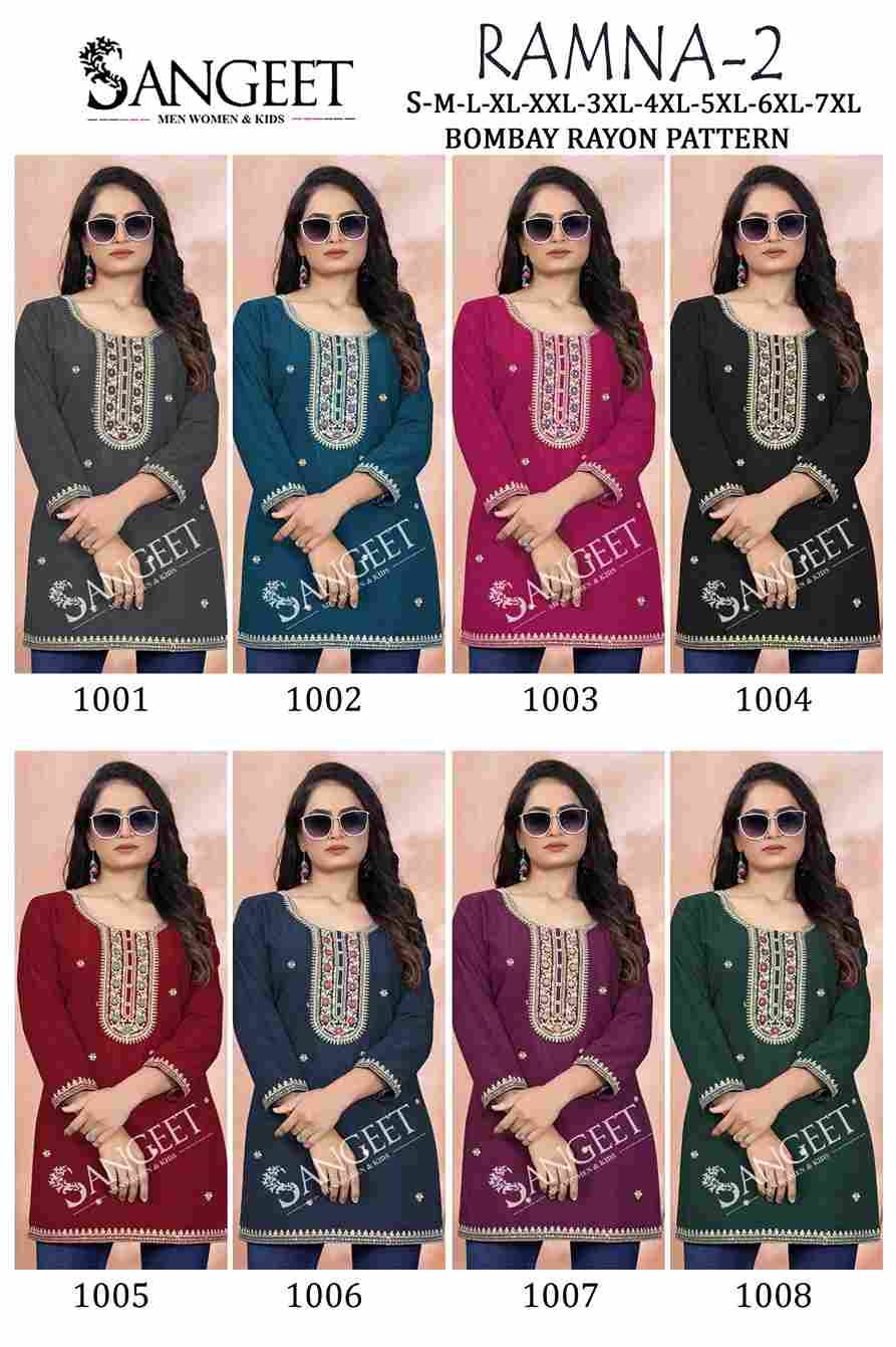Ramna Vol-2 By Sangeet 1001 To 1008 Series Designer Stylish Fancy Colorful Beautiful Party Wear & Ethnic Wear Collection Heavy Rayon Kurtis At Wholesale Price