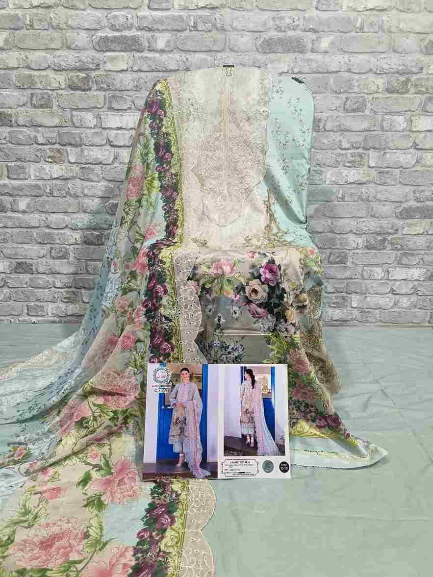 Affan Creation 13 Colours By Affan Creation 13-A To 13-D Series Beautiful Pakistani Suits Colorful Stylish Fancy Casual Wear & Ethnic Wear Pure Lawn Cotton Embroidered Dresses At Wholesale Price