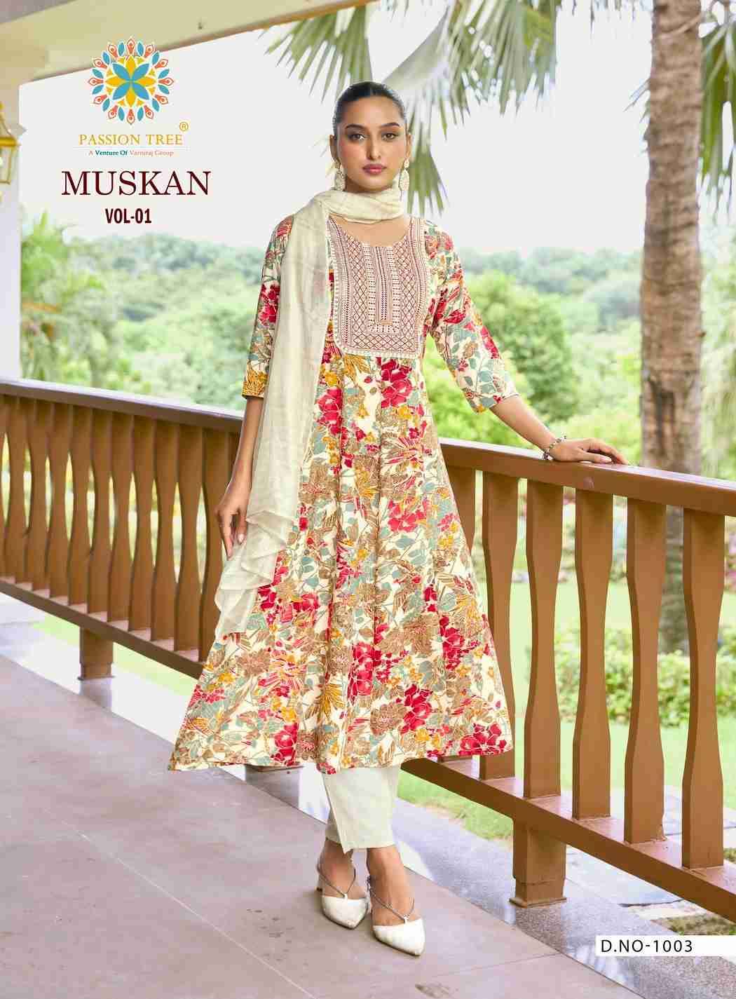 Muskan Vol-1 By Passion Tree 1001 To 1008 Series Beautiful Festive Suits Colorful Stylish Fancy Casual Wear & Ethnic Wear Heavy Rayon Dresses At Wholesale Price