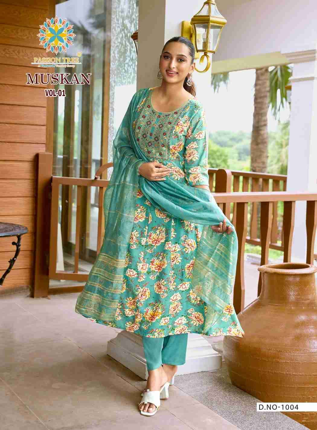 Muskan Vol-1 By Passion Tree 1001 To 1008 Series Beautiful Festive Suits Colorful Stylish Fancy Casual Wear & Ethnic Wear Heavy Rayon Dresses At Wholesale Price