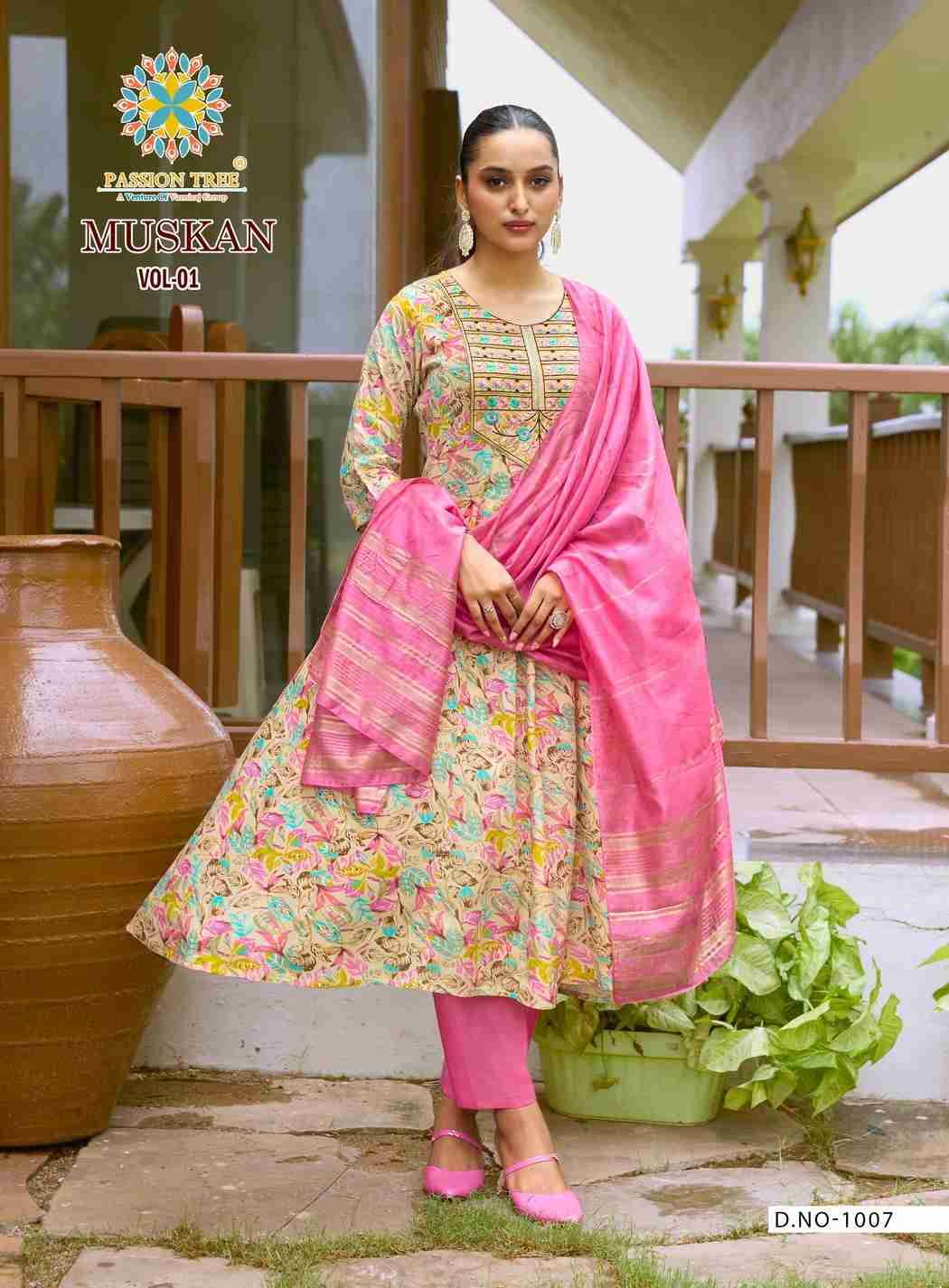 Muskan Vol-1 By Passion Tree 1001 To 1008 Series Beautiful Festive Suits Colorful Stylish Fancy Casual Wear & Ethnic Wear Heavy Rayon Dresses At Wholesale Price