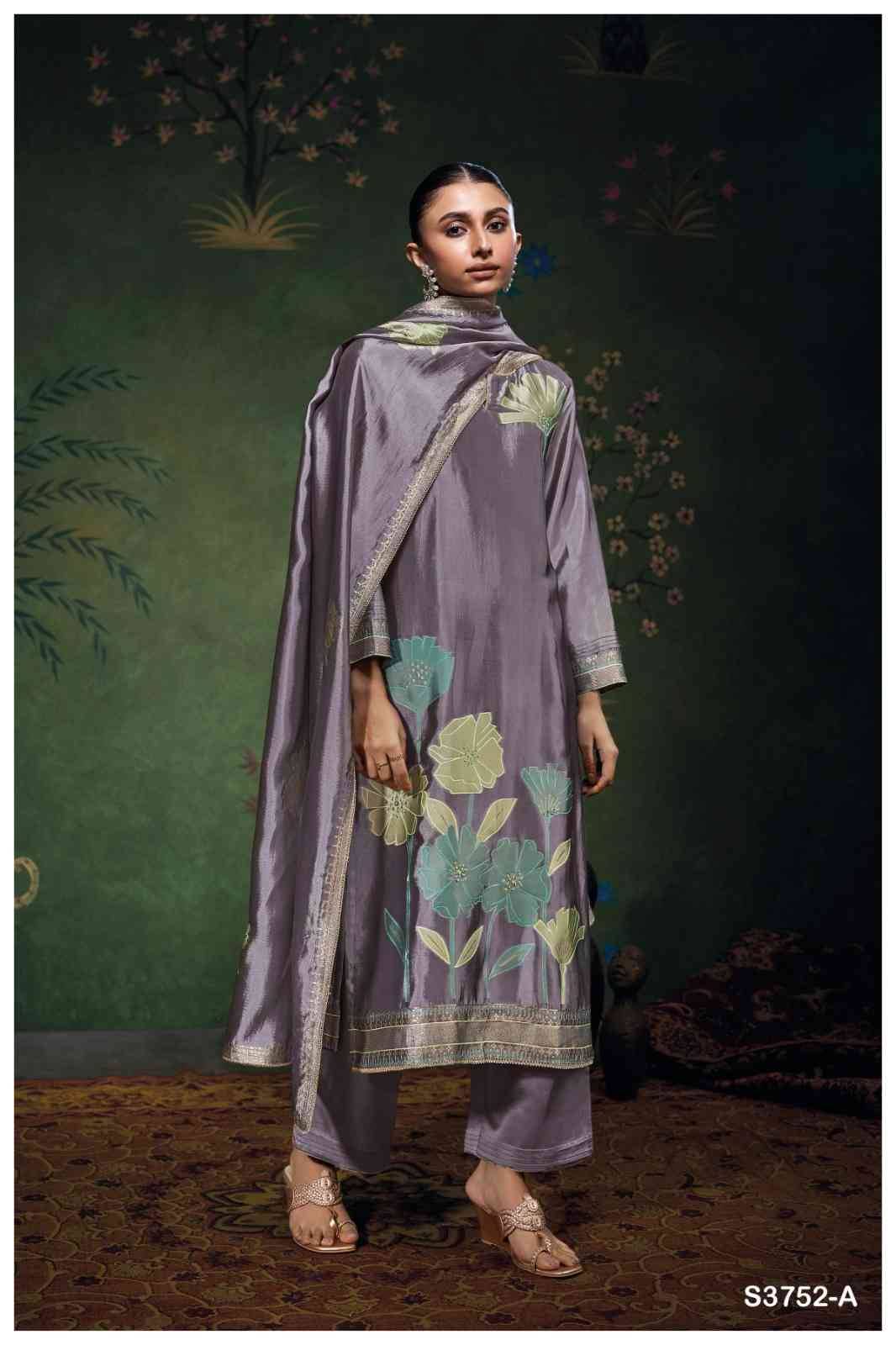 Cressida-3752 By Ganga Fashion 3752-A To 3752-D Series Beautiful Festive Suits Colorful Stylish Fancy Casual Wear & Ethnic Wear Pure Viscose Silk Jacquard Dresses At Wholesale Price