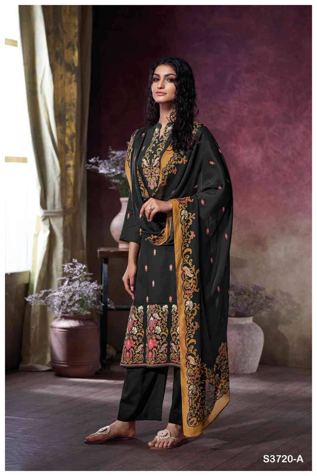 Tamsin-3720 By Ganga Fashion 3720-A To 3720-D Series Beautiful Festive Suits Colorful Stylish Fancy Casual Wear & Ethnic Wear Pure Cotton Satin Dresses At Wholesale Price
