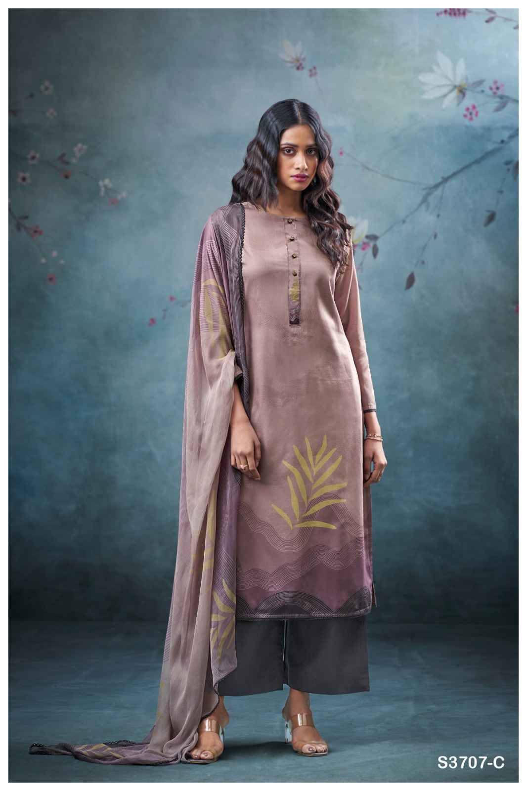 Vrinda-3707 By Ganga Fashion 3707-A To 3707-D Series Beautiful Festive Suits Colorful Stylish Fancy Casual Wear & Ethnic Wear Pure Cotton Satin Dresses At Wholesale Price