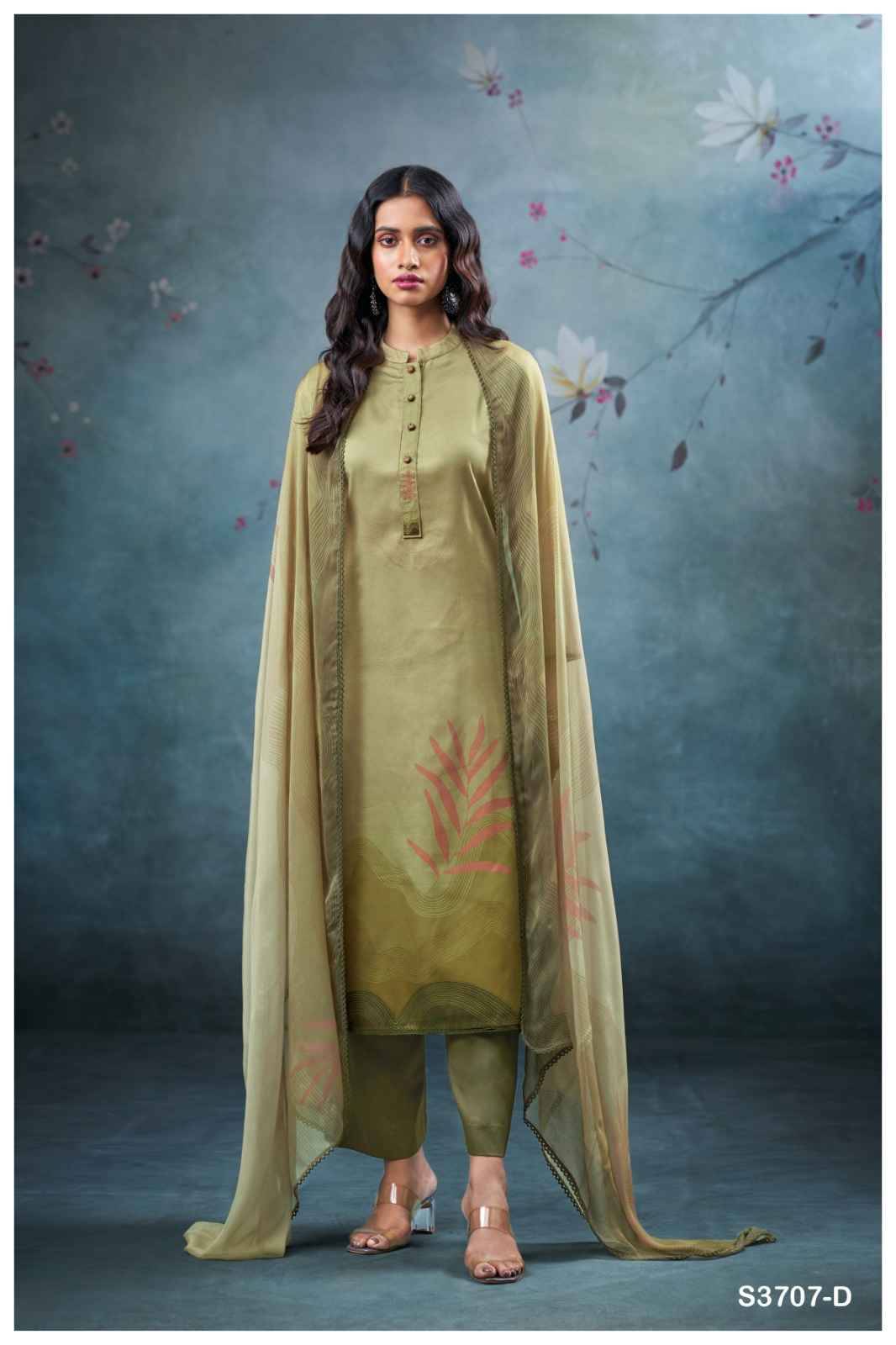 Vrinda-3707 By Ganga Fashion 3707-A To 3707-D Series Beautiful Festive Suits Colorful Stylish Fancy Casual Wear & Ethnic Wear Pure Cotton Satin Dresses At Wholesale Price